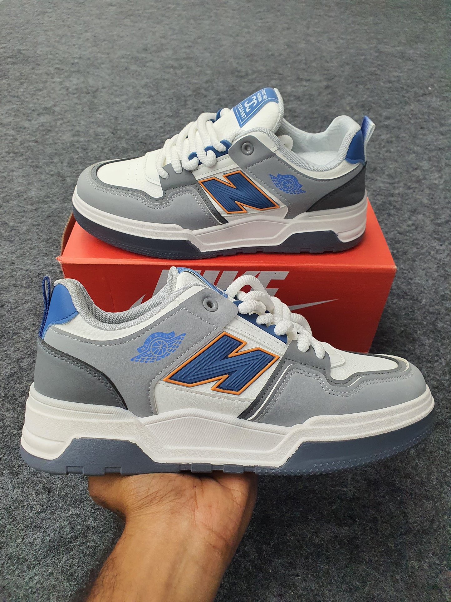 Grey | Blue-Orange Street Sneakers