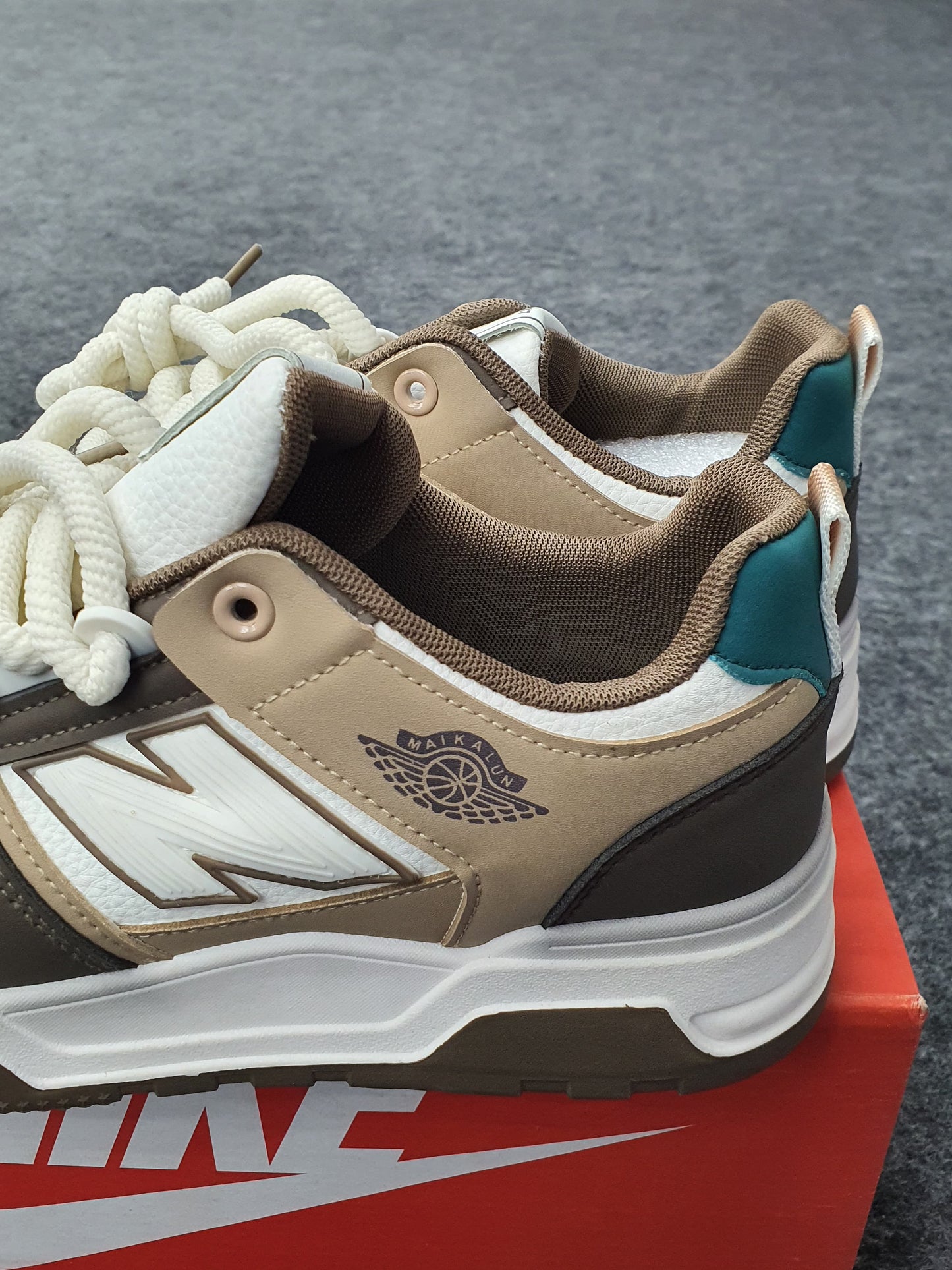 Beige | Brown-White Retro Sneakers