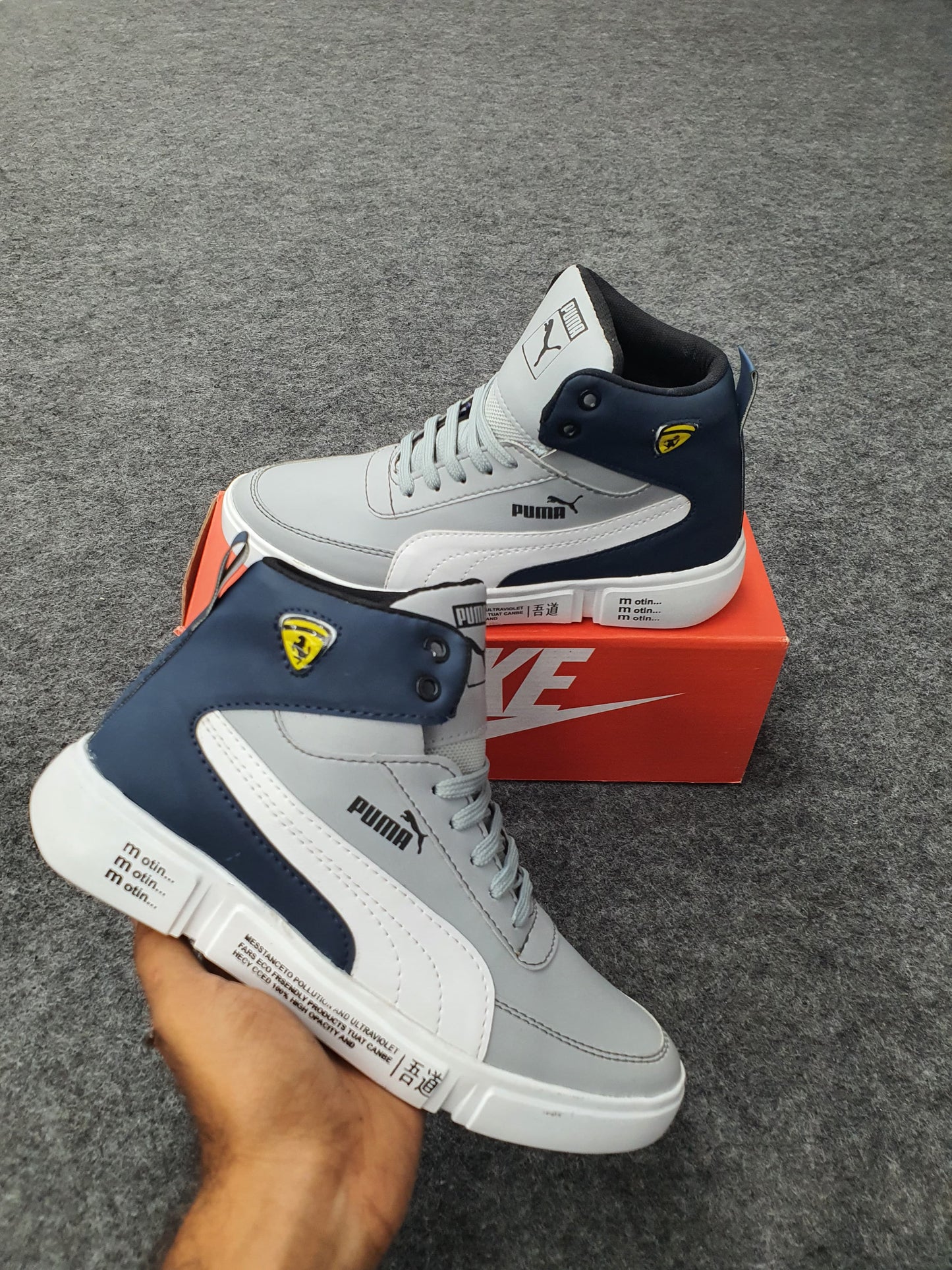 Gray | Blue Ankle Jordan Shoe