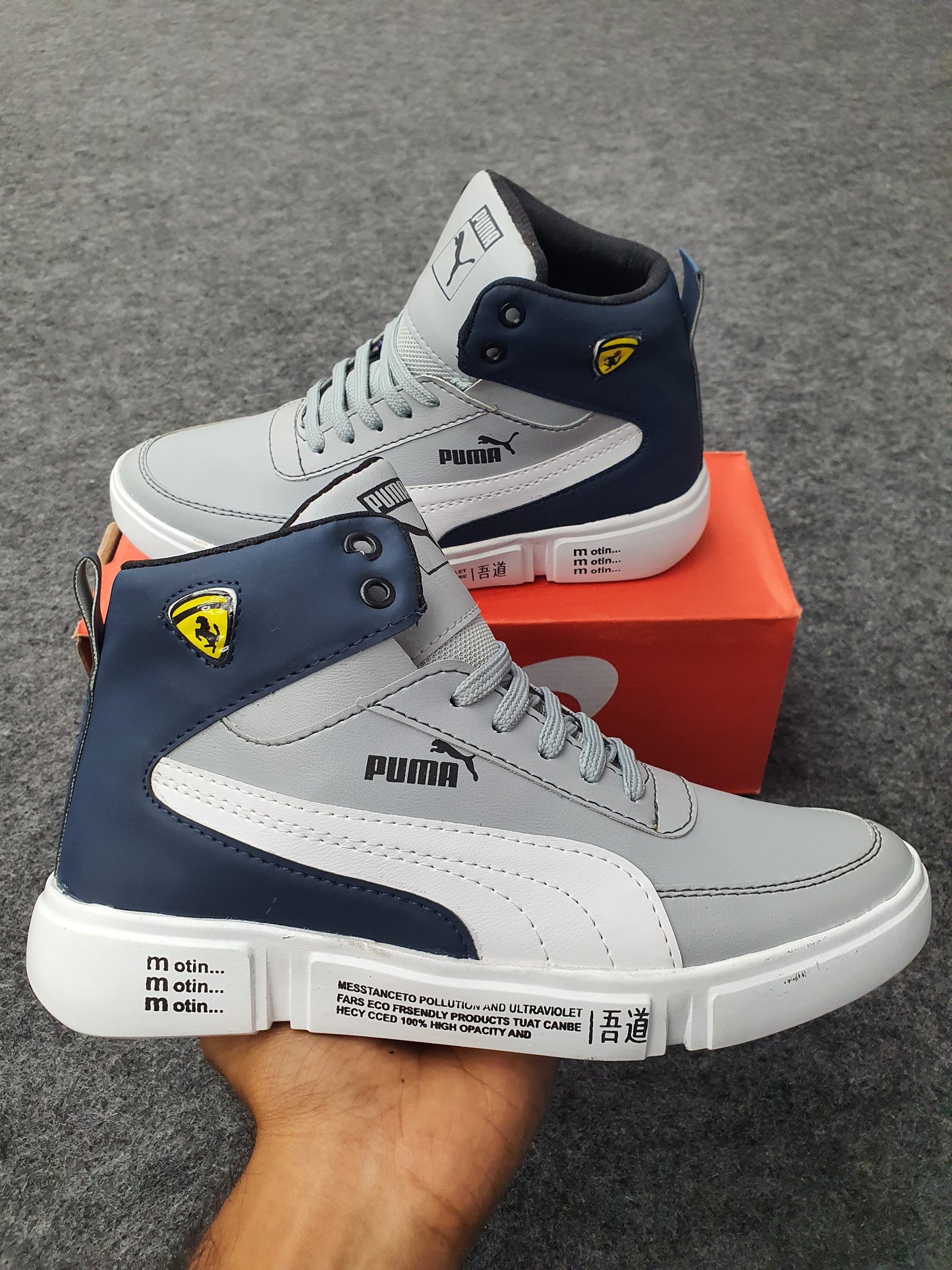 Gray | Blue Ankle Jordan Shoe