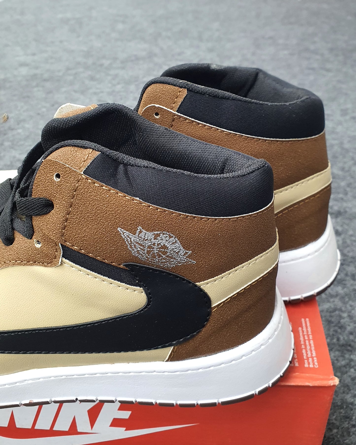 Brown Black White | Ankle Jordan shoe