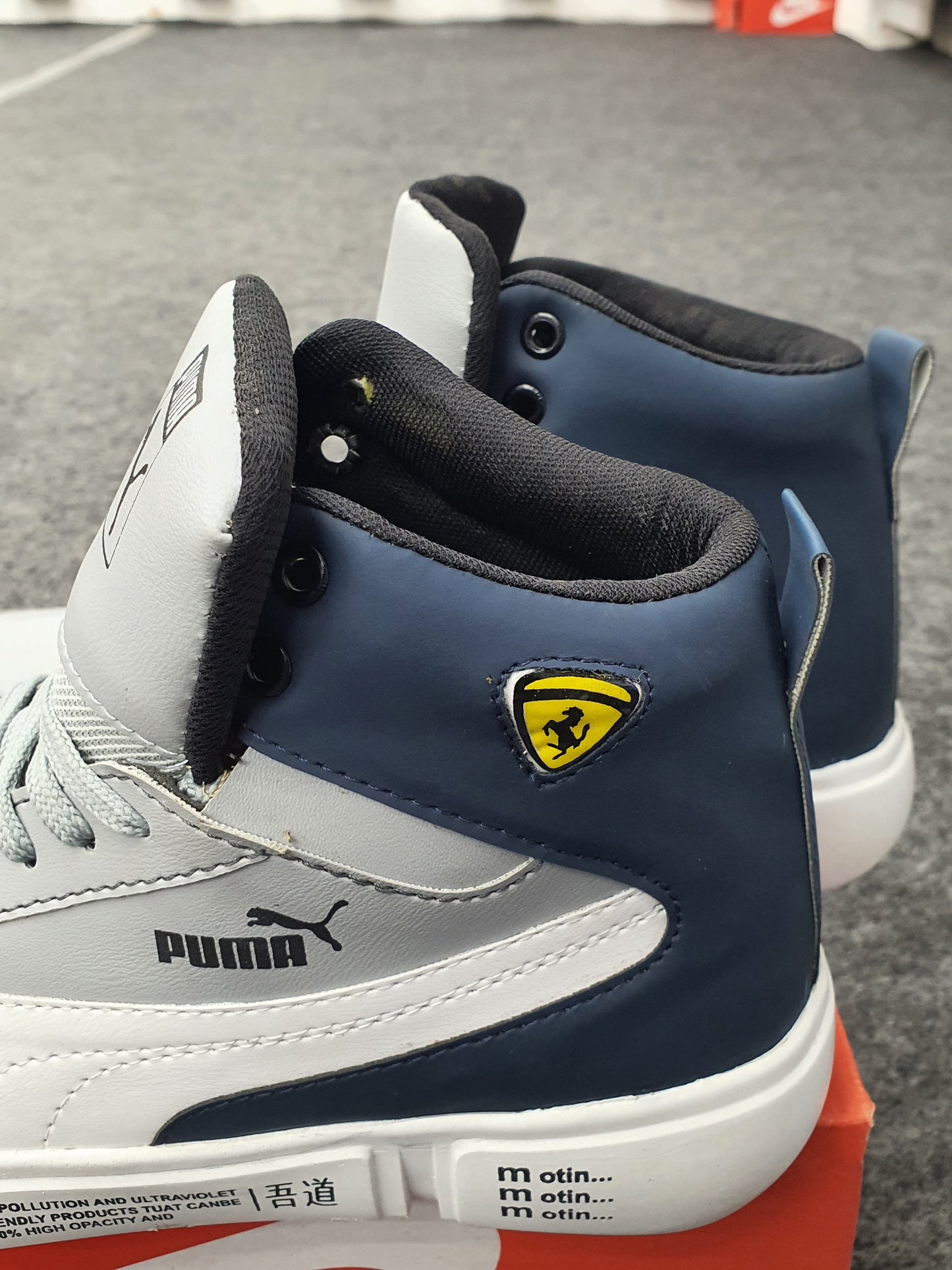 Gray | Blue Ankle Jordan Shoe