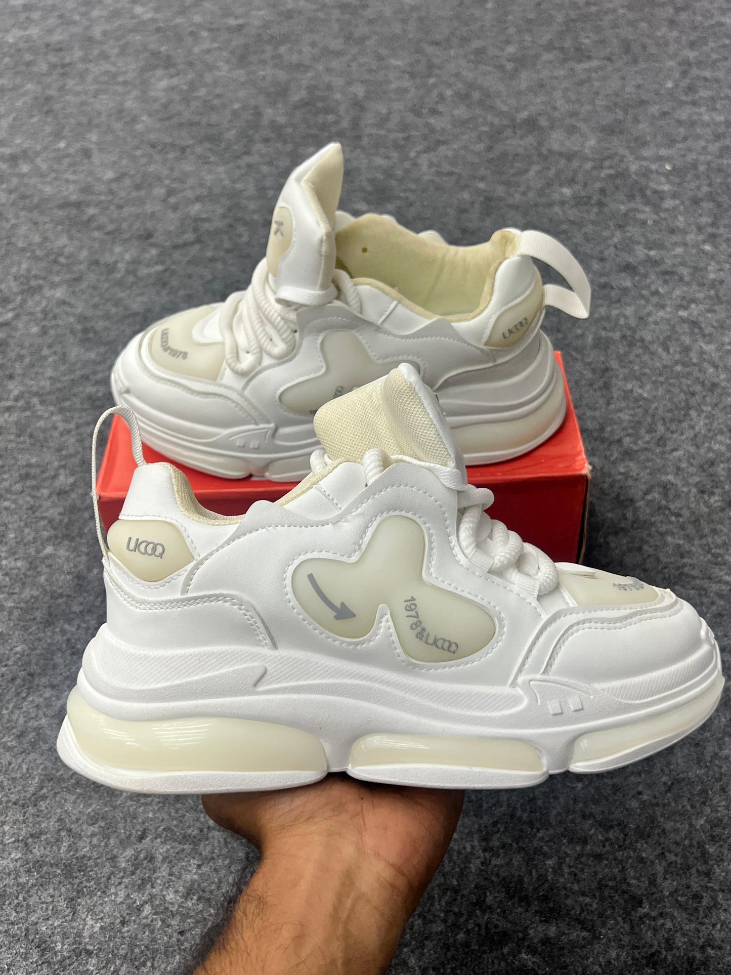 Chunky White Street Sneakers