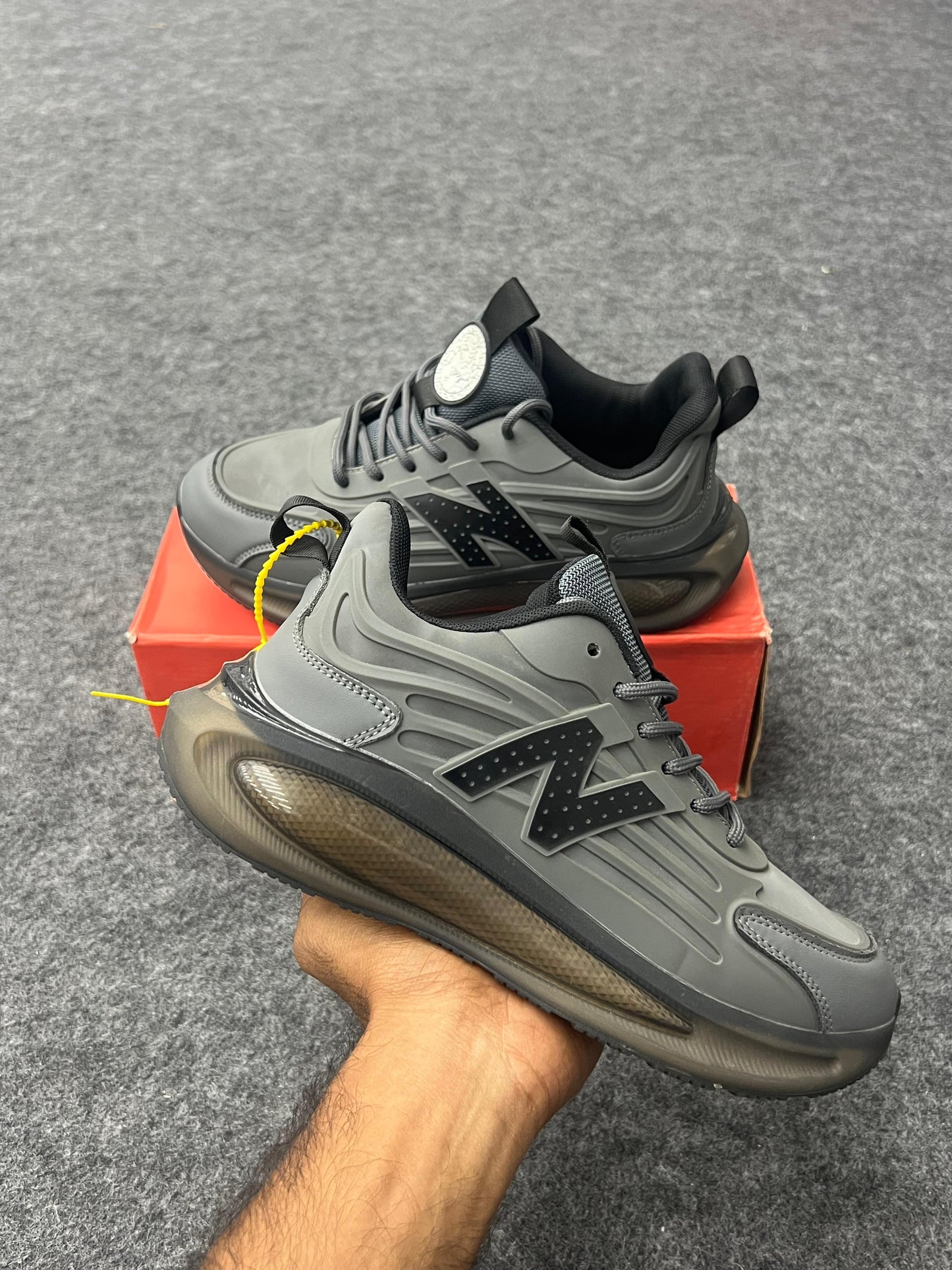 Sleek Grey Air-Cushion Sneakers