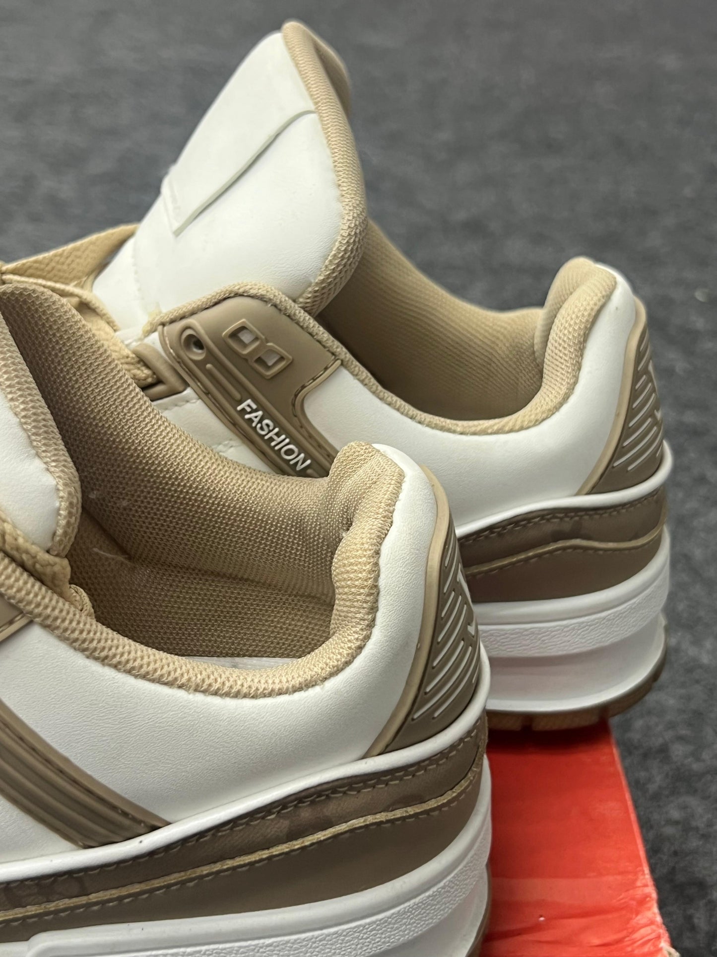 Stylish Beige & White Sneakers