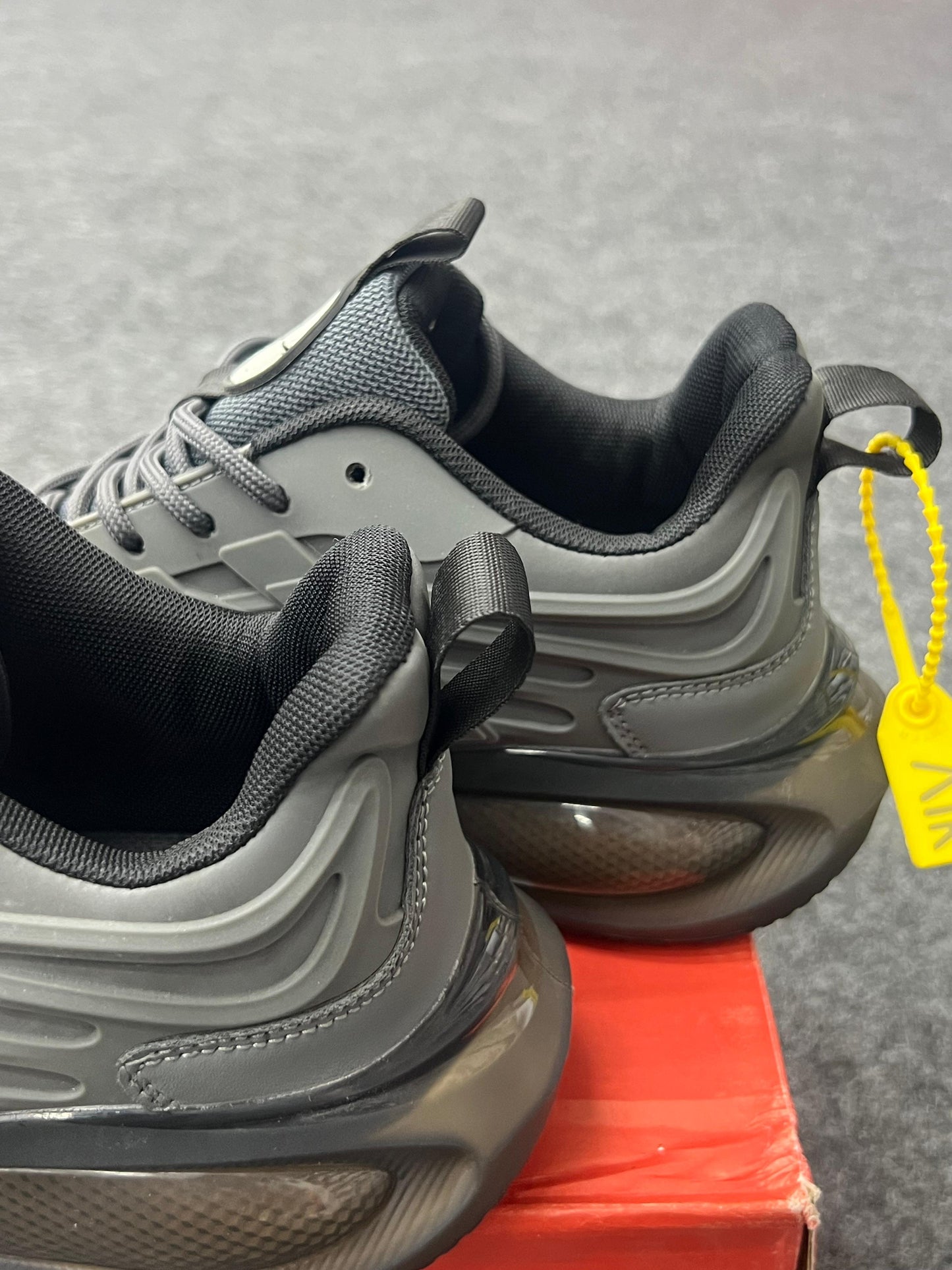 Sleek Grey Air-Cushion Sneakers