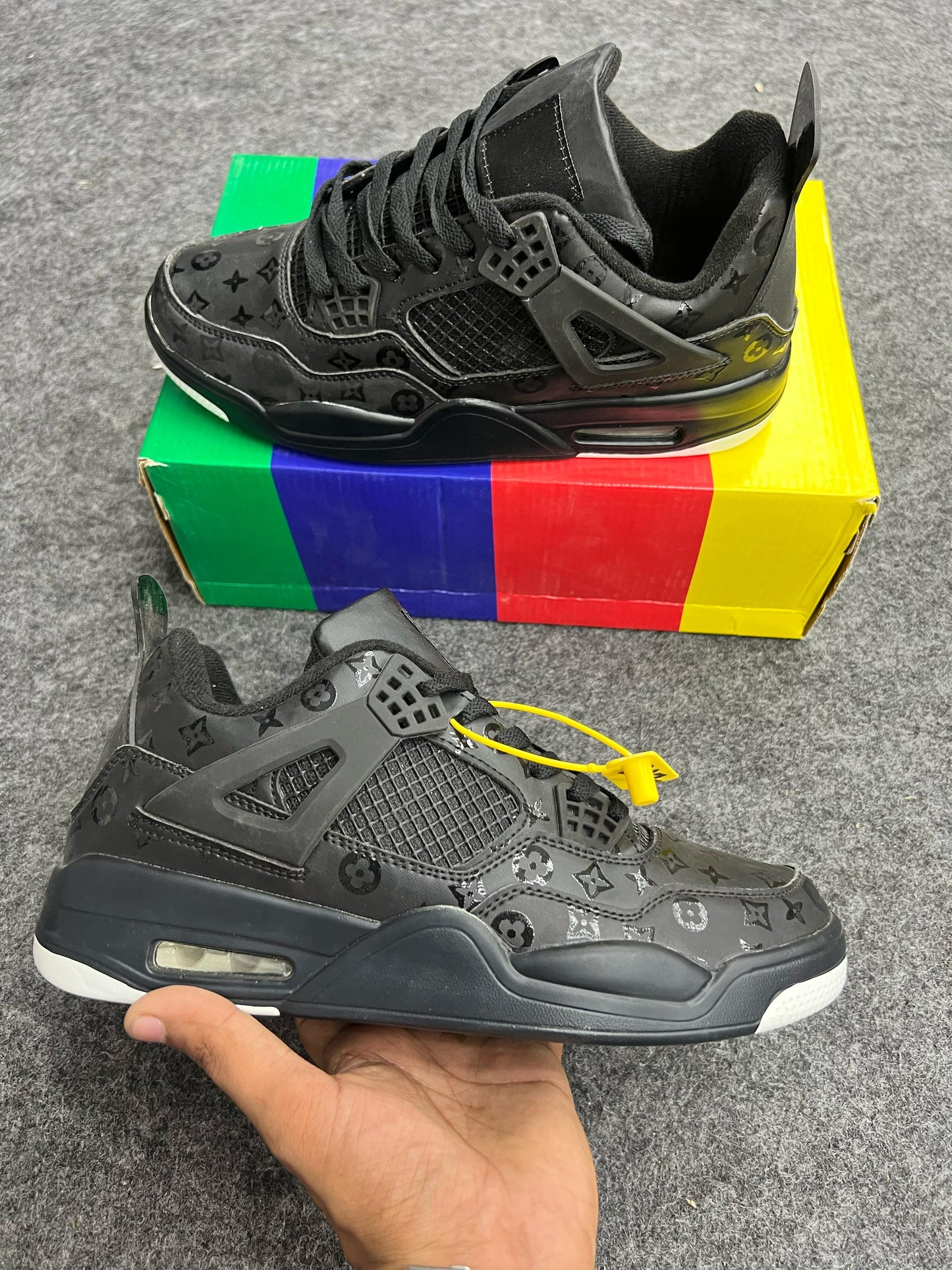 Black Luxe Monogram Sneakers