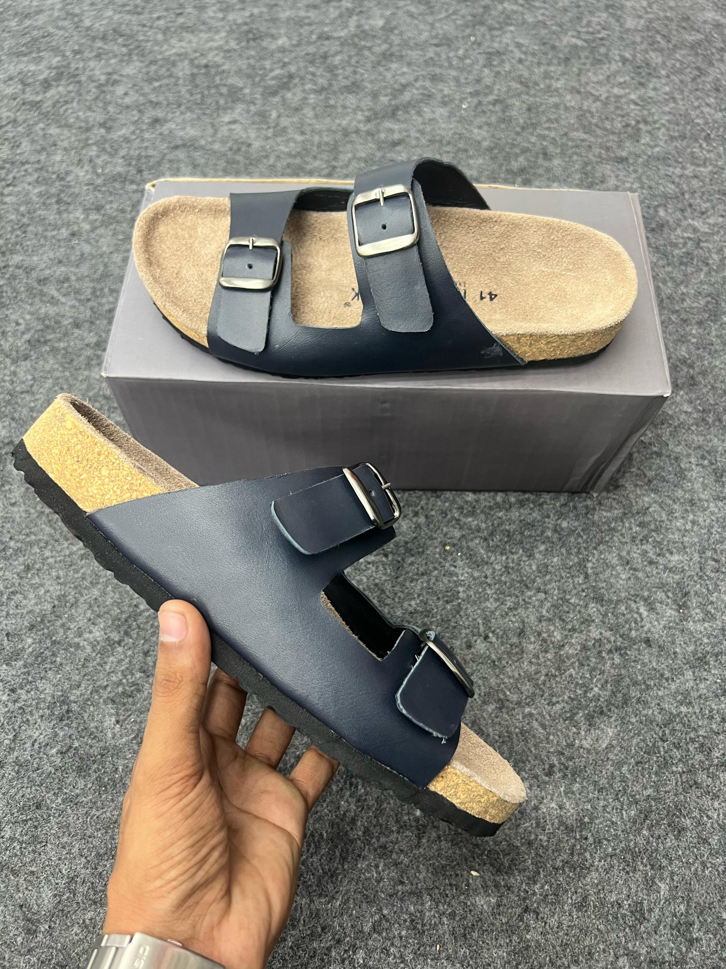 Suede Buckle Sandals