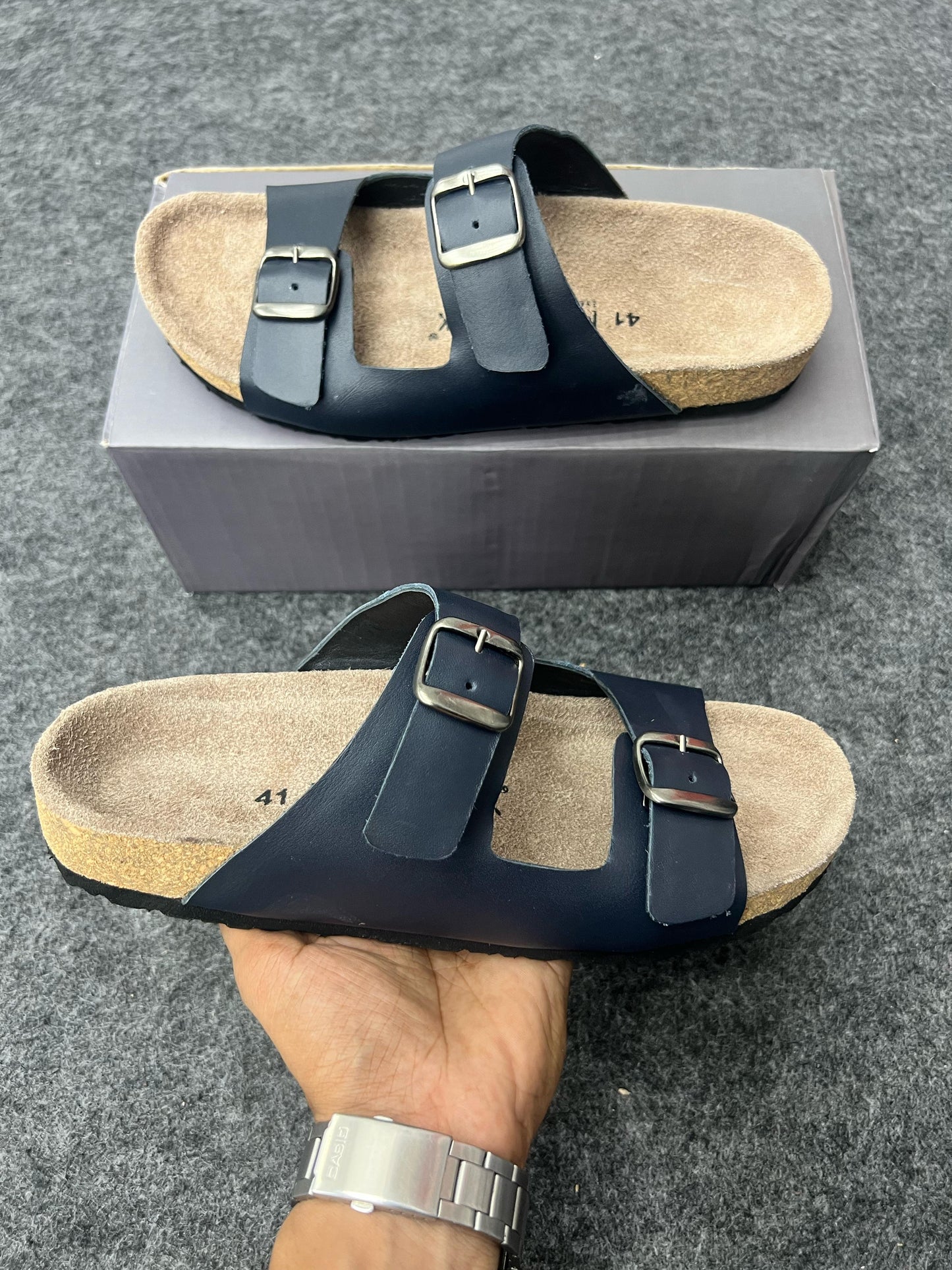 Suede Buckle Sandals