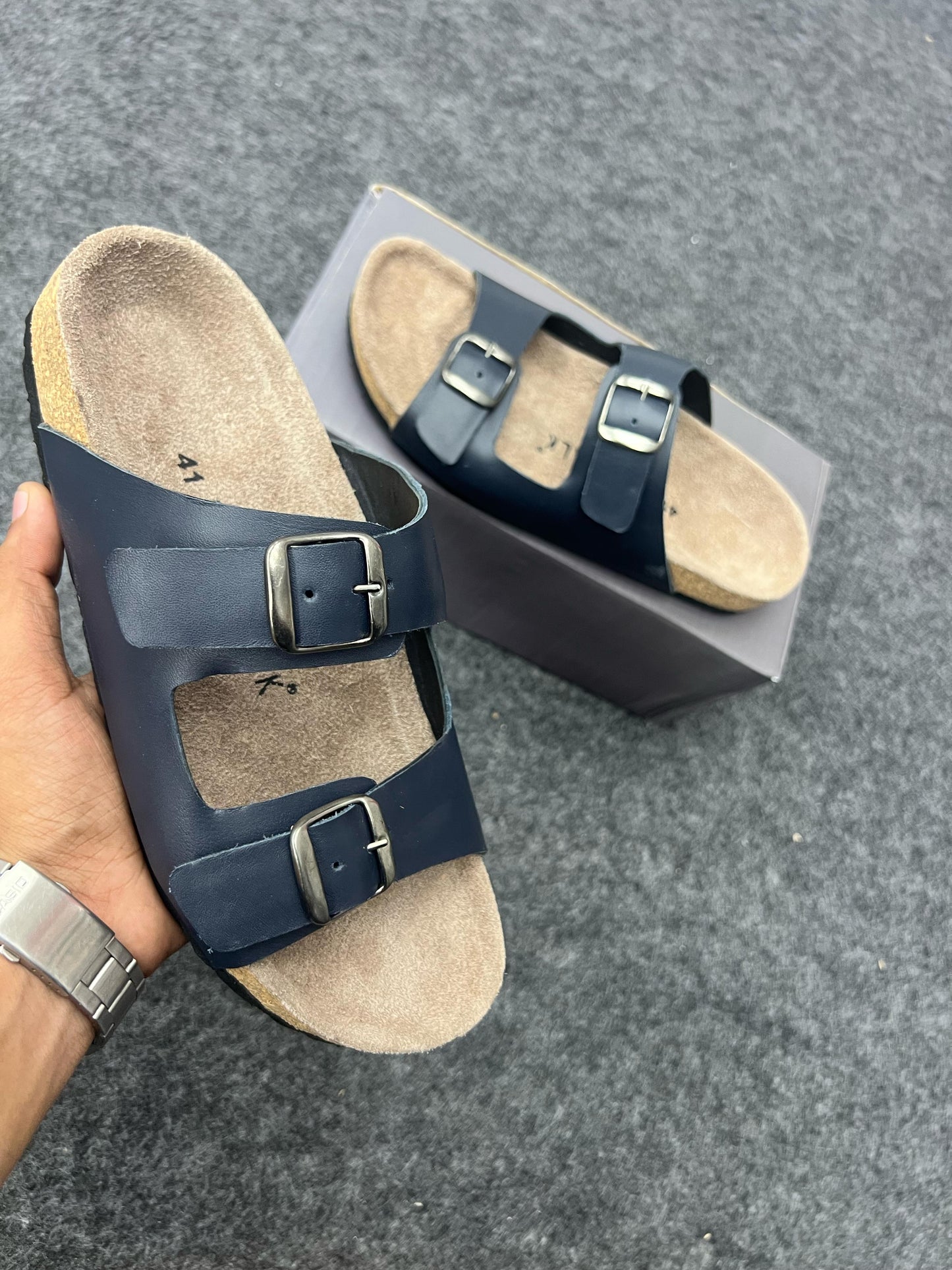 Suede Buckle Sandals