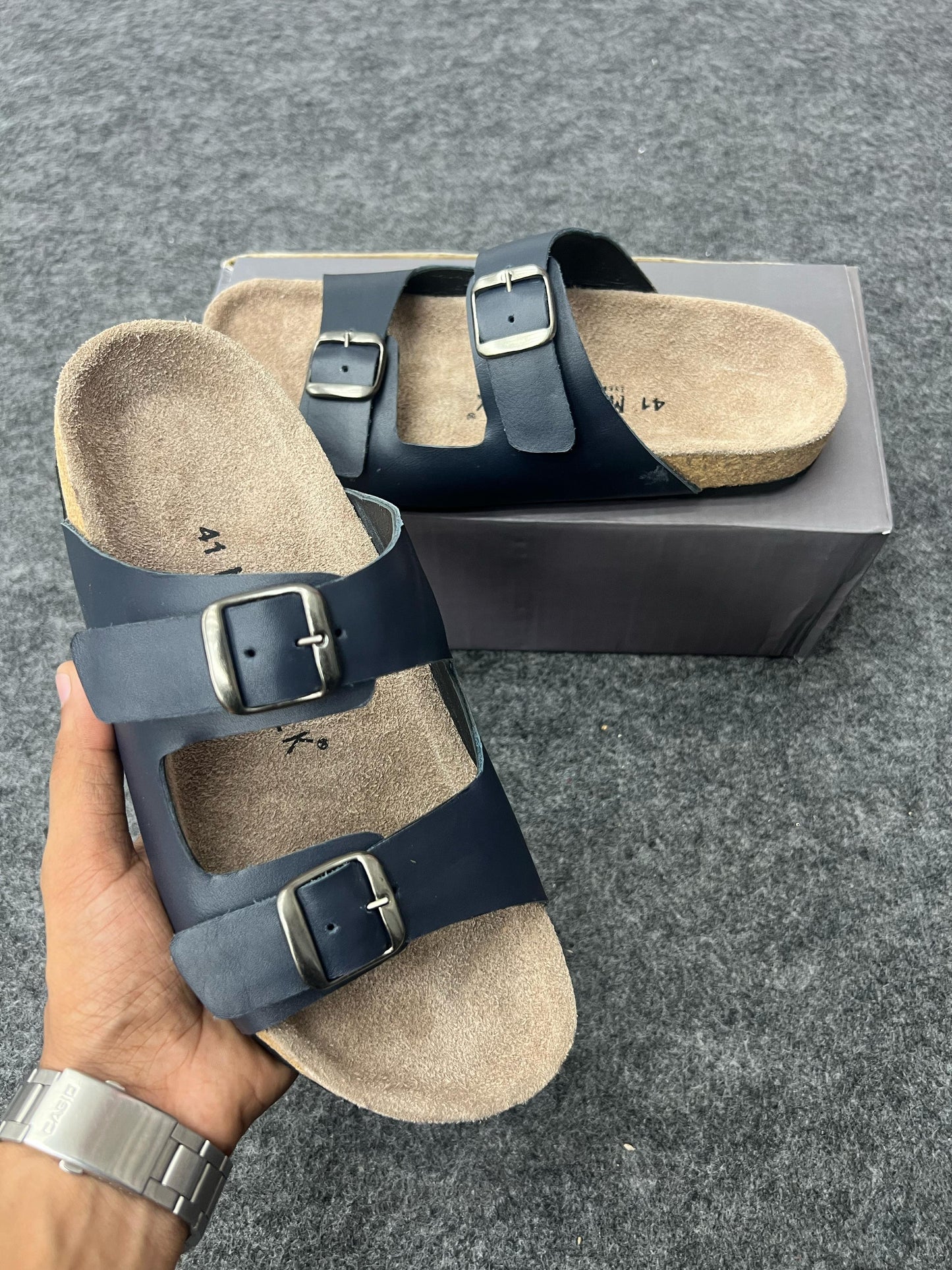 Suede Buckle Sandals