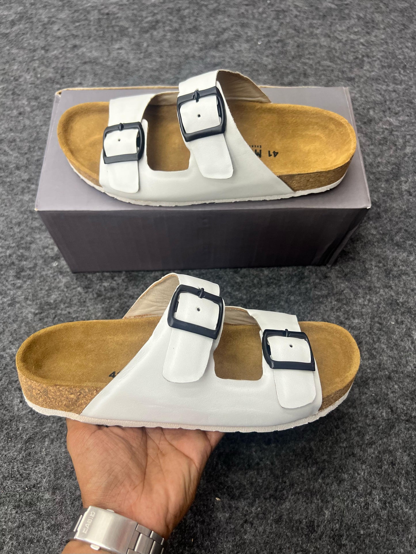 Suede Buckle Sandals