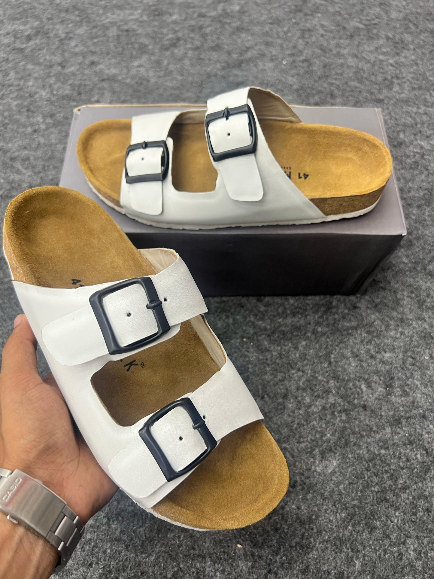 Suede Buckle Sandals