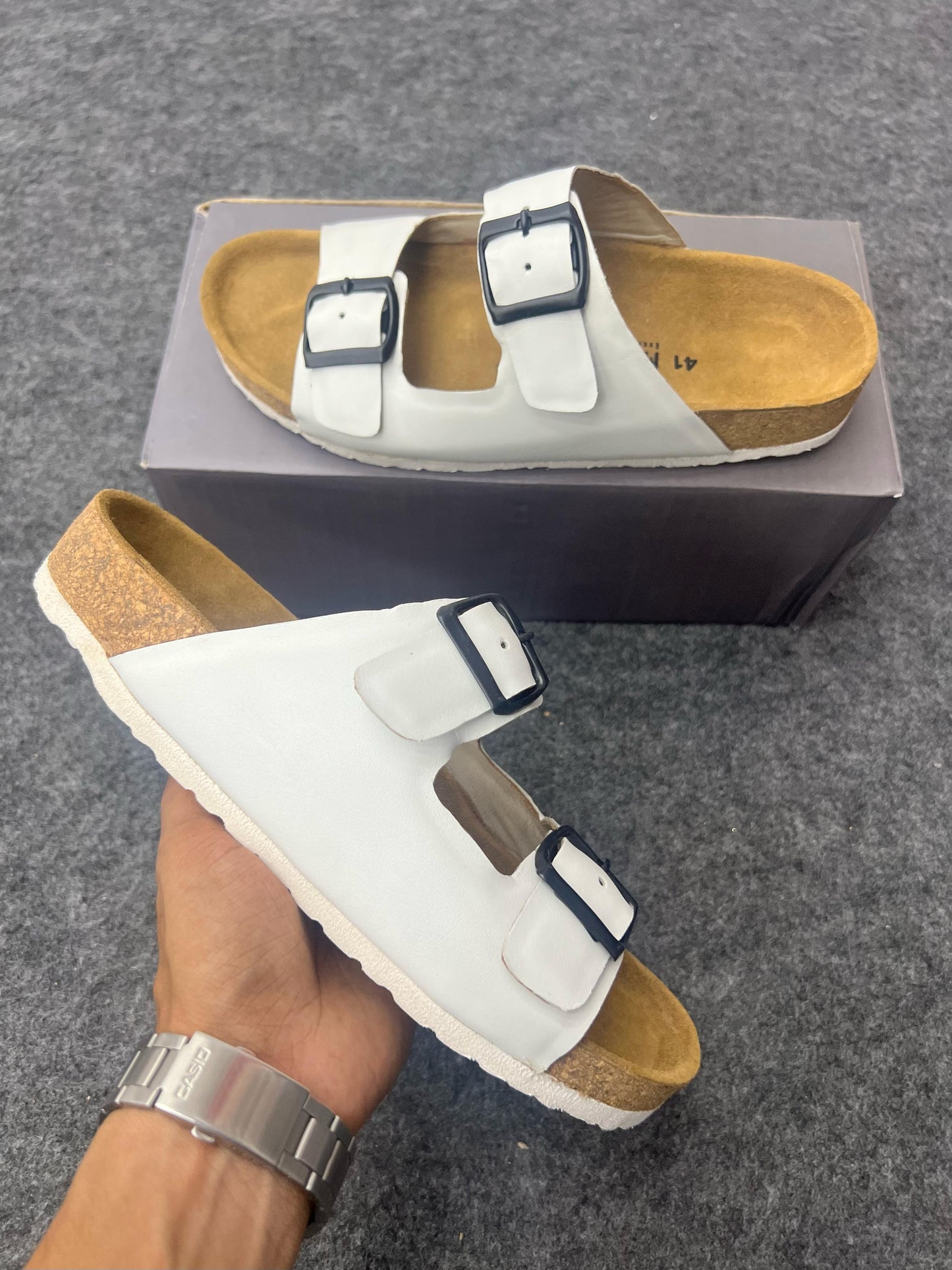 Suede Buckle Sandals