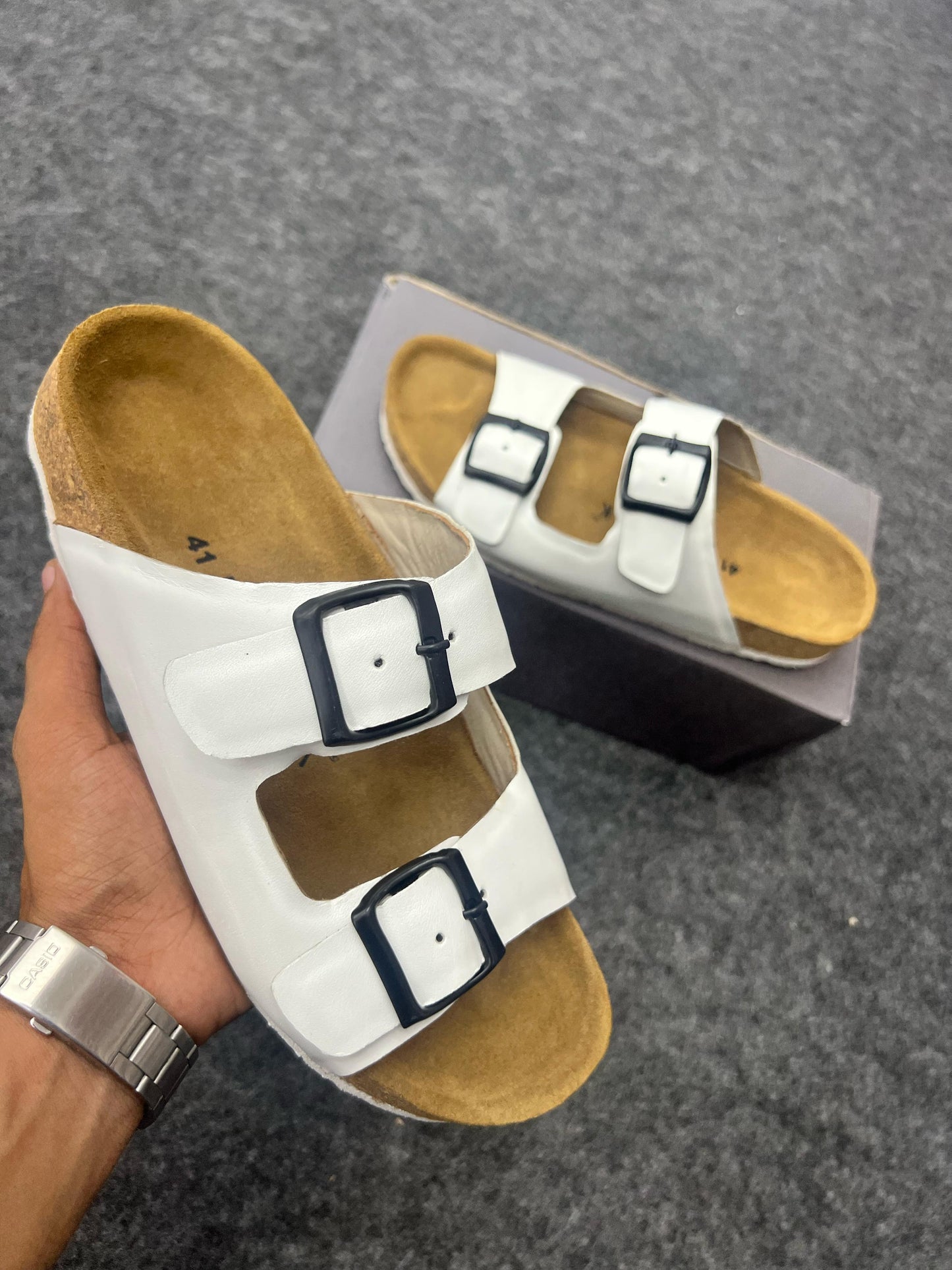 Suede Buckle Sandals