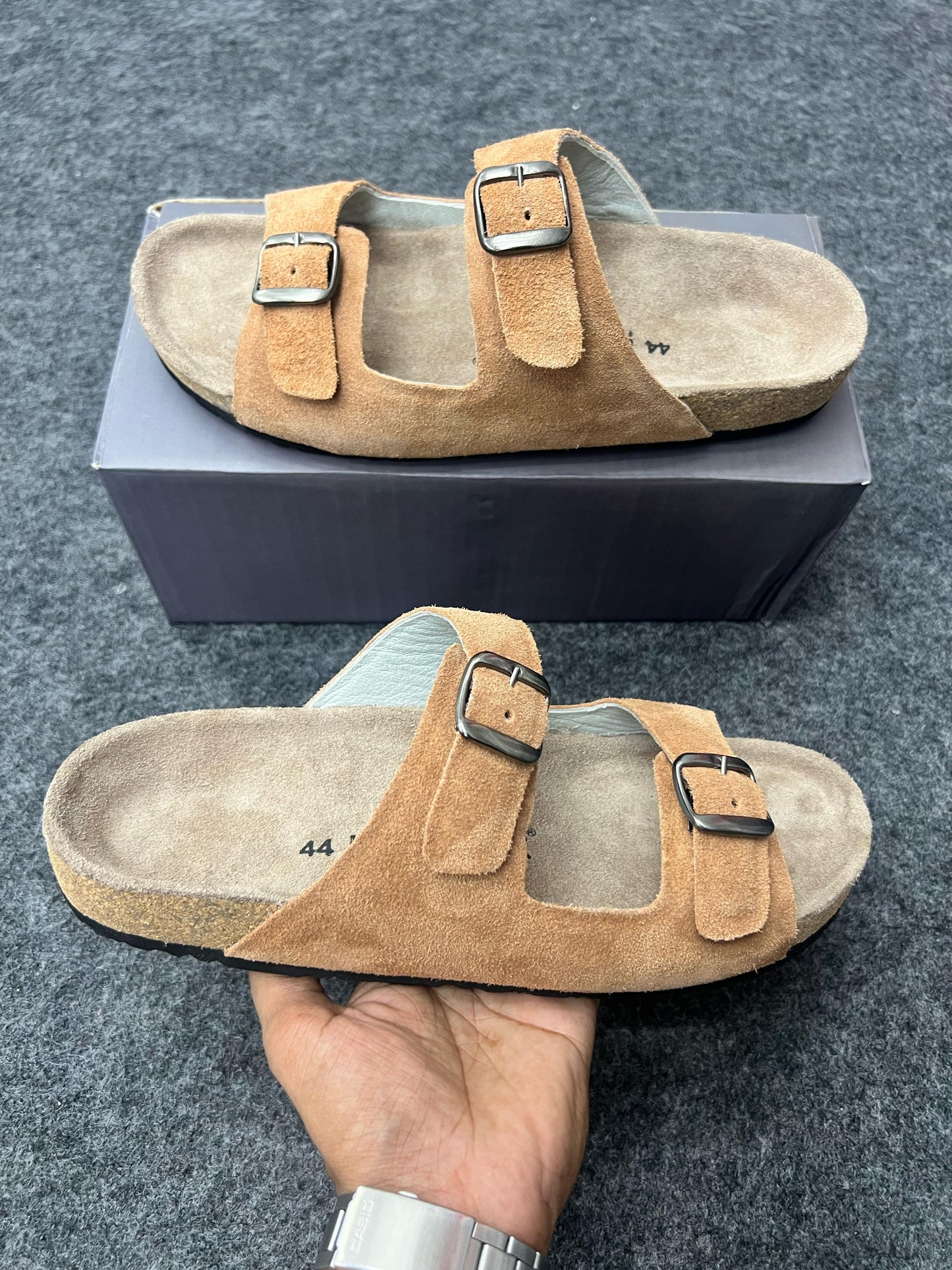 Suede Buckle Sandals