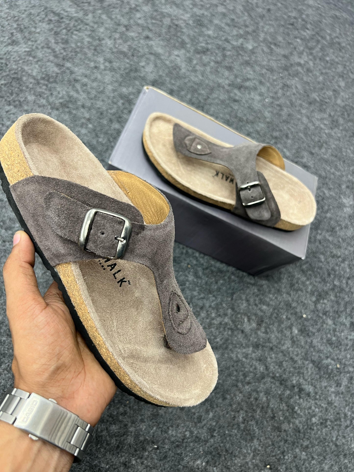 Suede Buckle Sandals