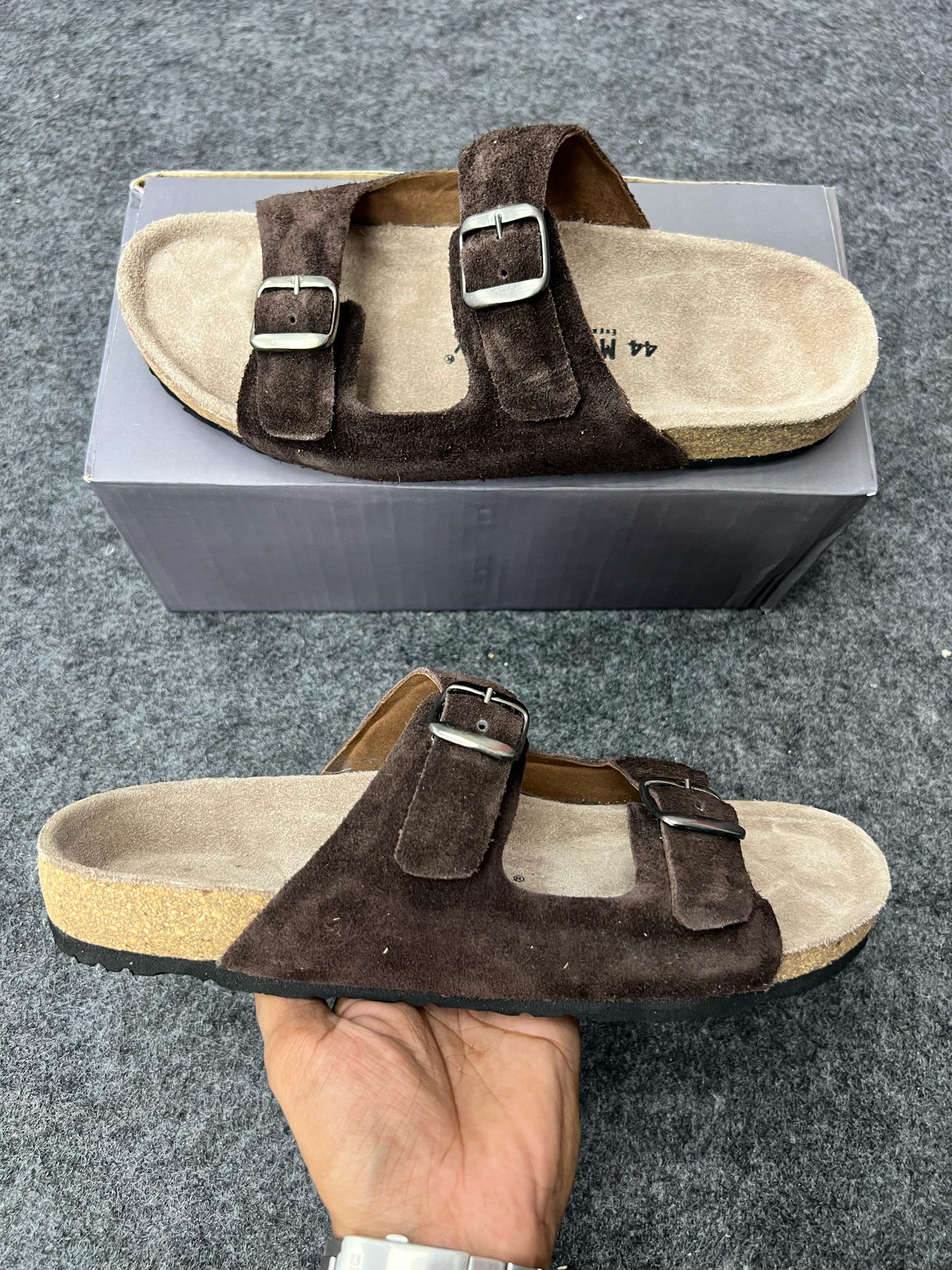 Suede Buckle Sandals