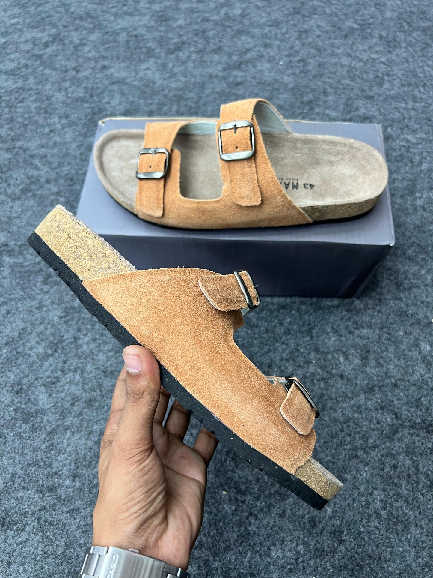 Suede Buckle Sandals