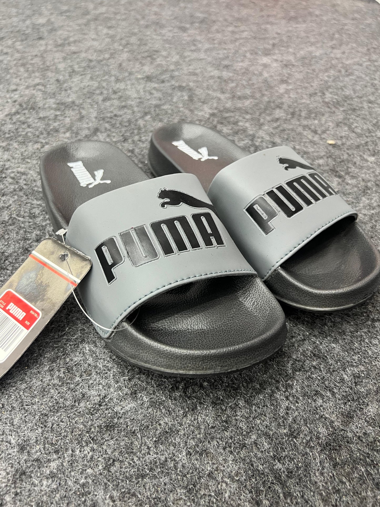 PUMA Grey & Black Slides