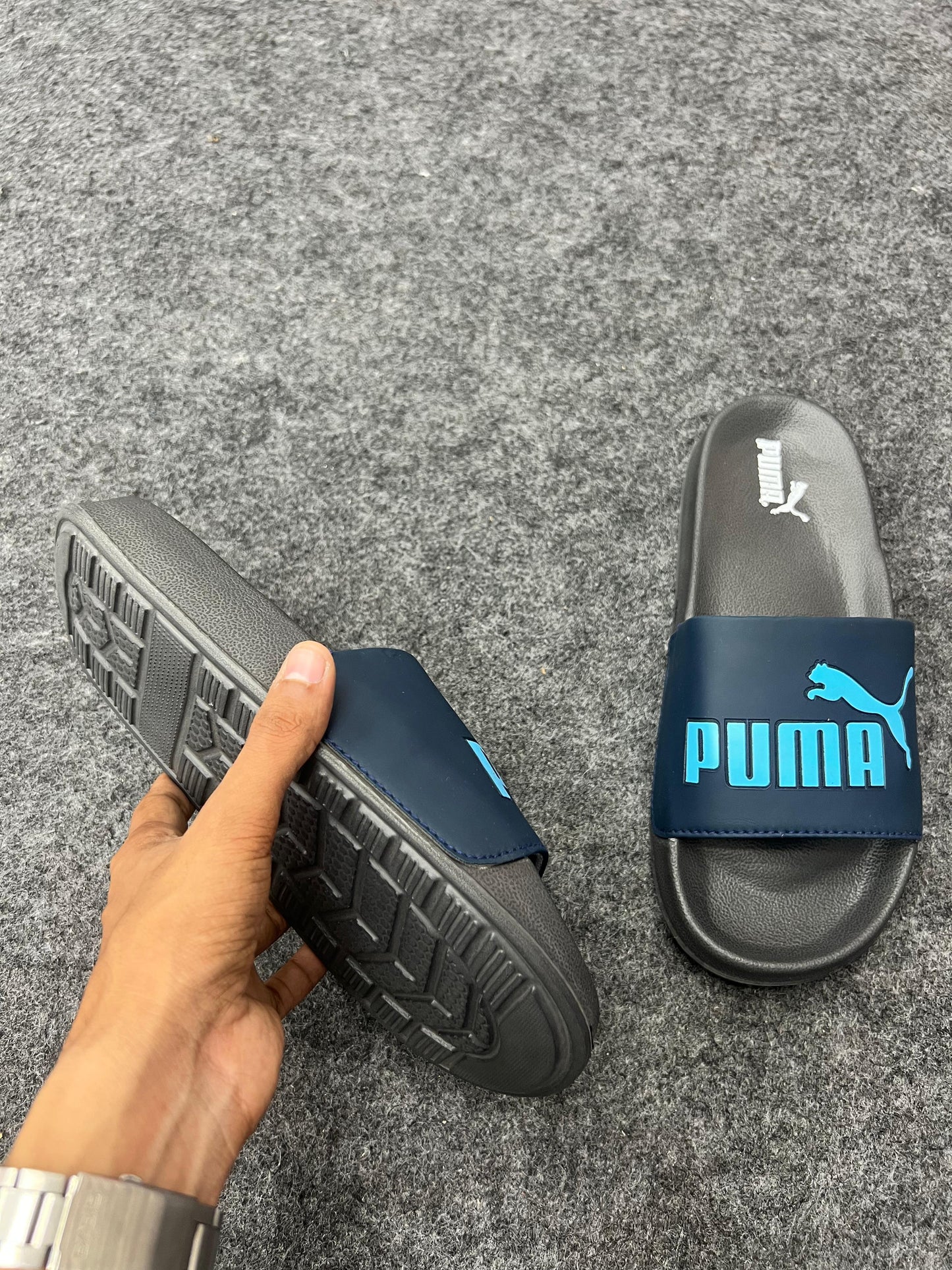 Puma Navy Blue Slides