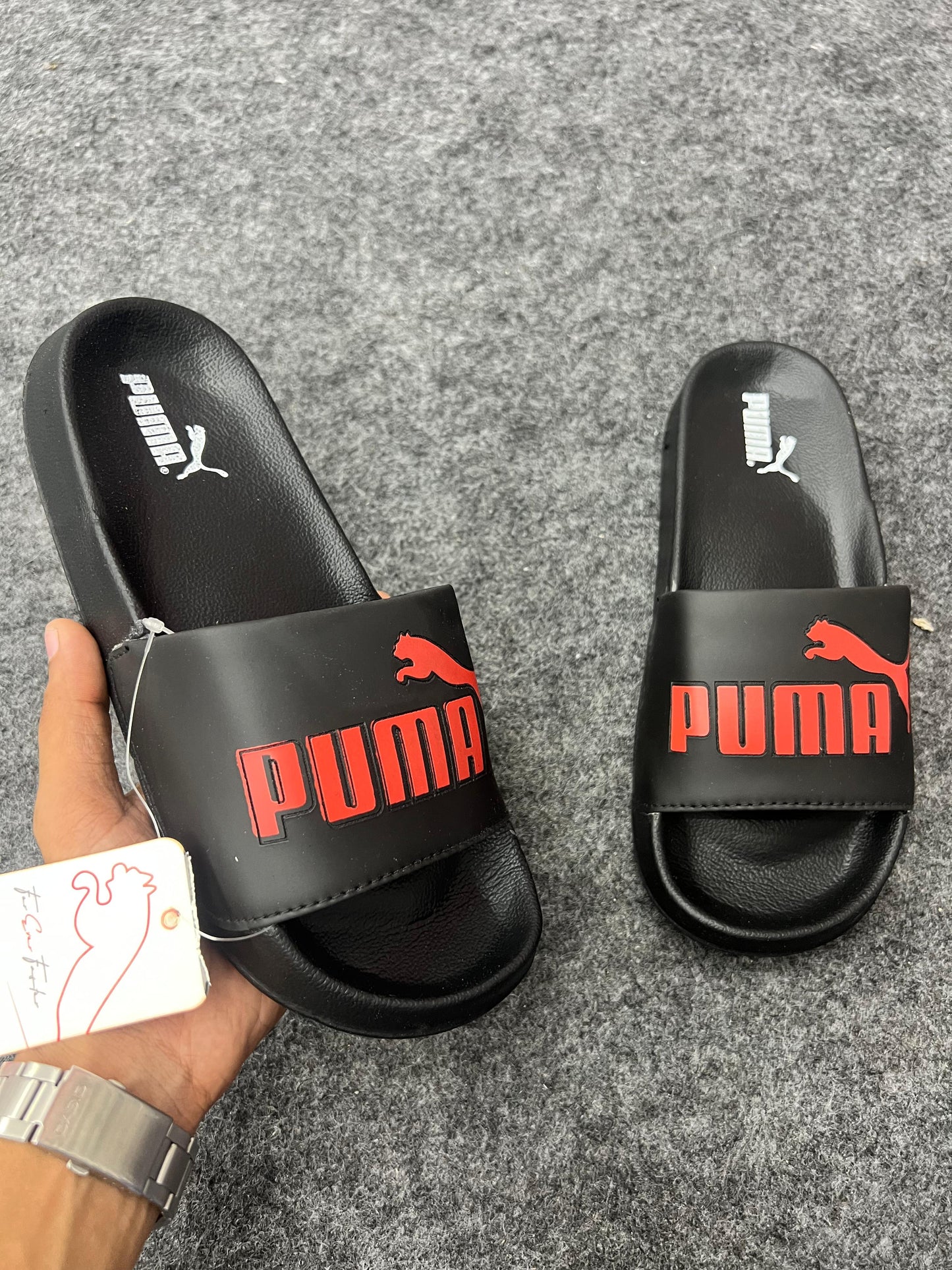 Puma Black & Red Slides