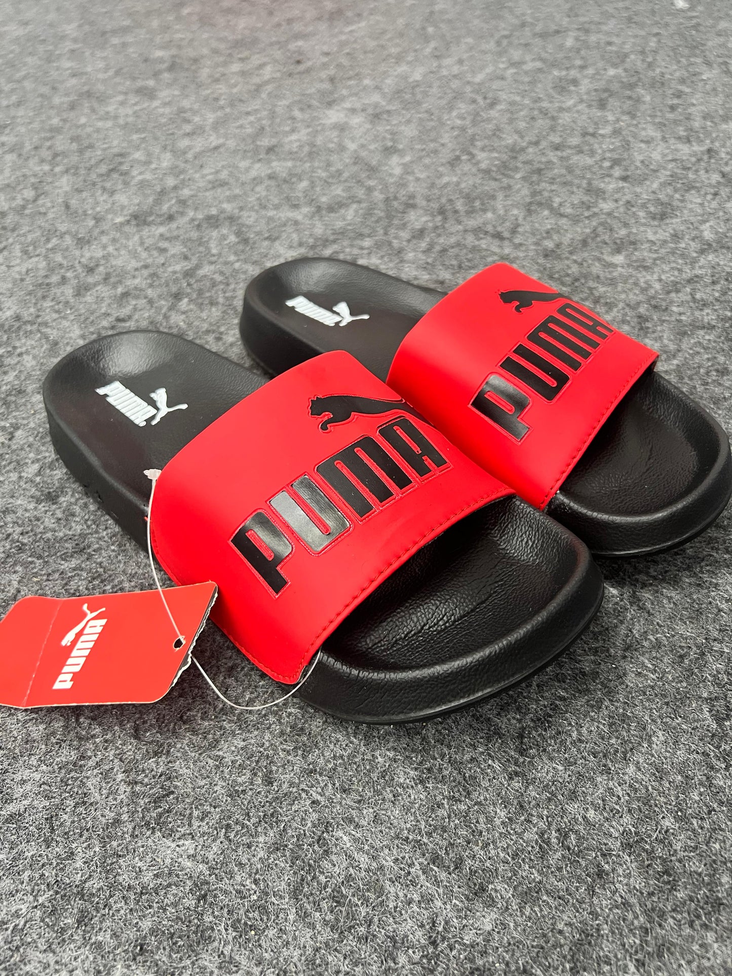 PUMA Red & Black Slides