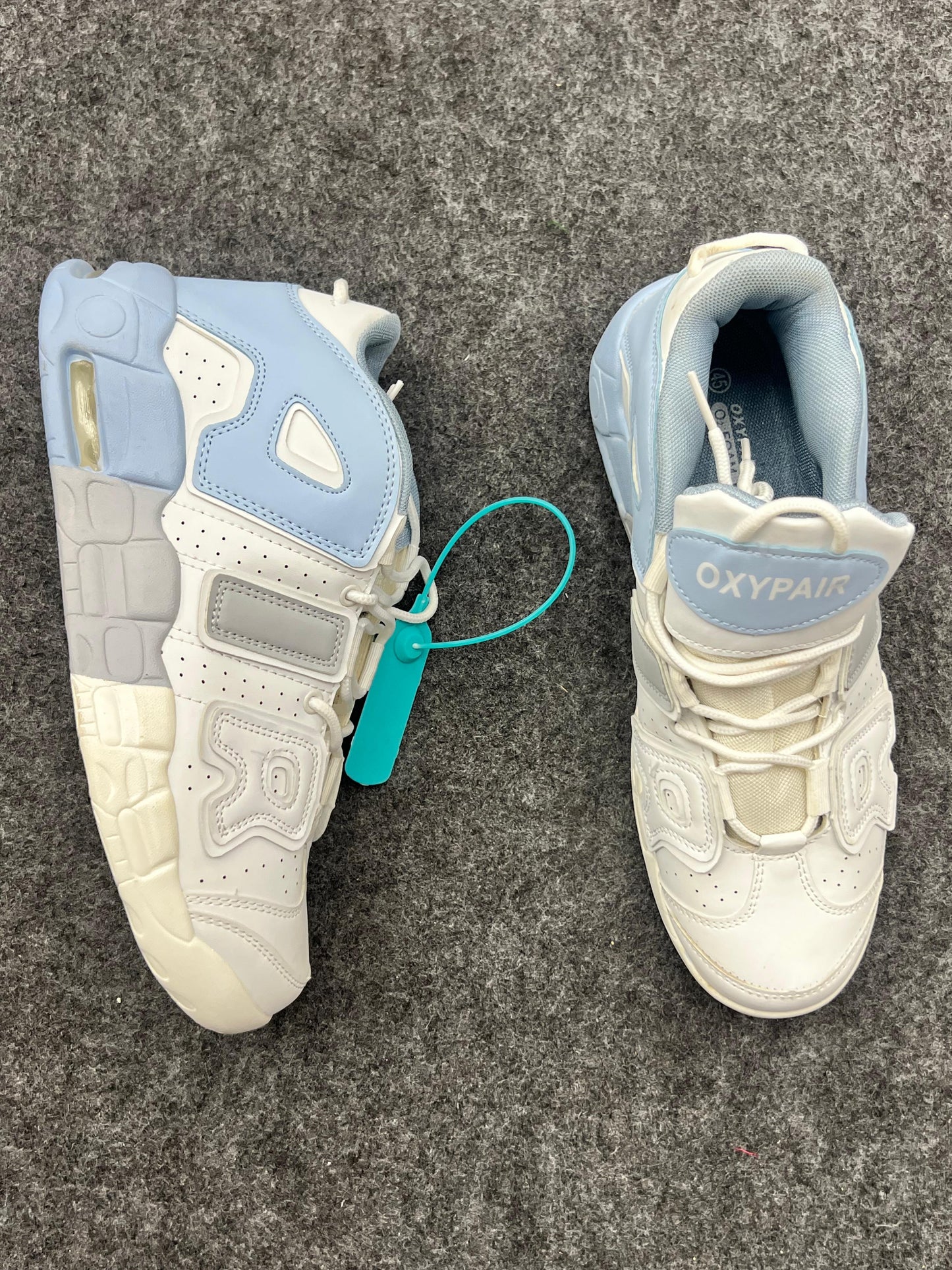 OXYPAIR AIR Retro Sneakers – White & Baby Blue