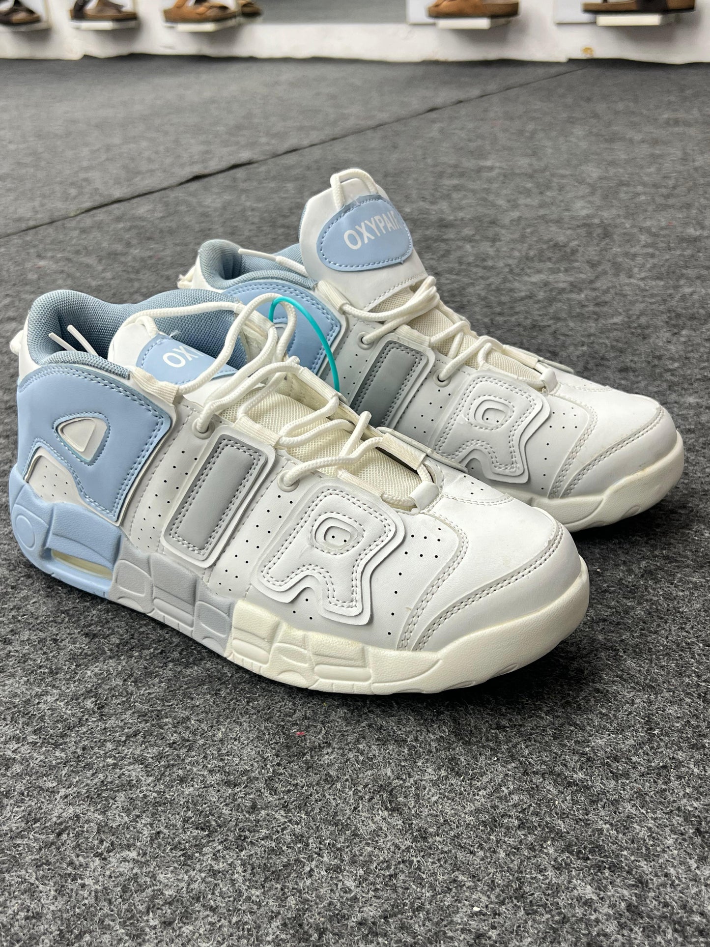 OXYPAIR AIR Retro Sneakers – White & Baby Blue