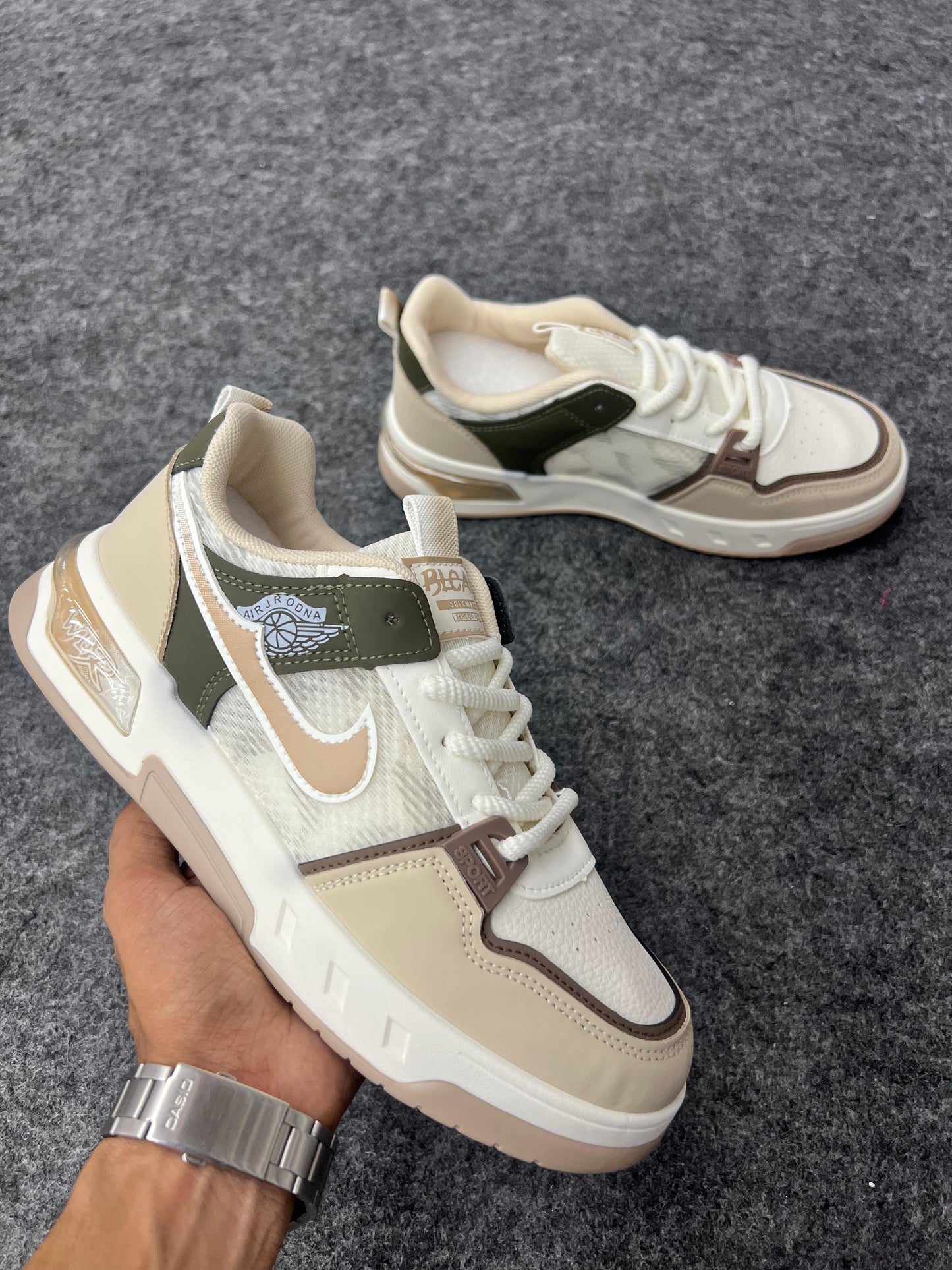 Urban Cream-Olive Sneakers