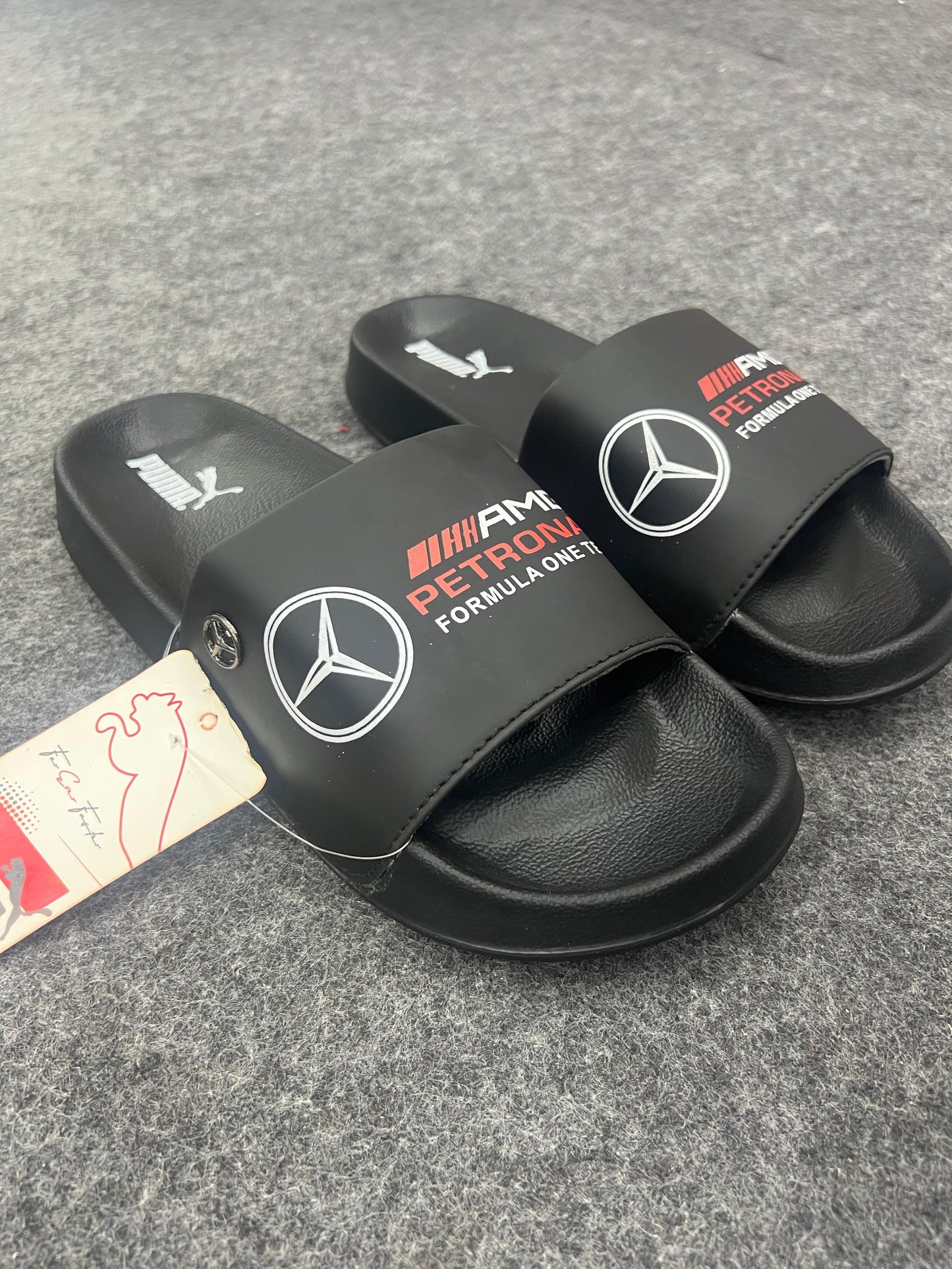 Black Puma x Mercedes AMG Petronas slides