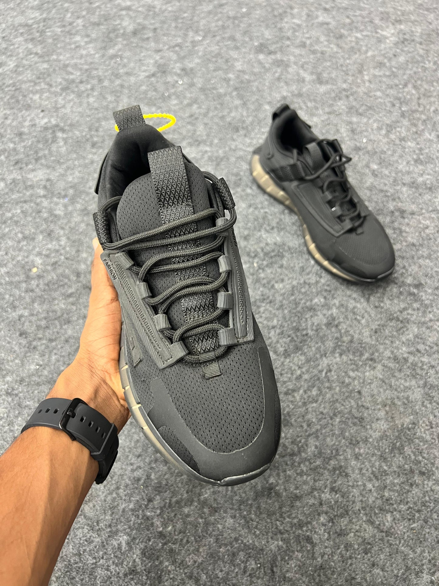 Sleek all-black sneakers