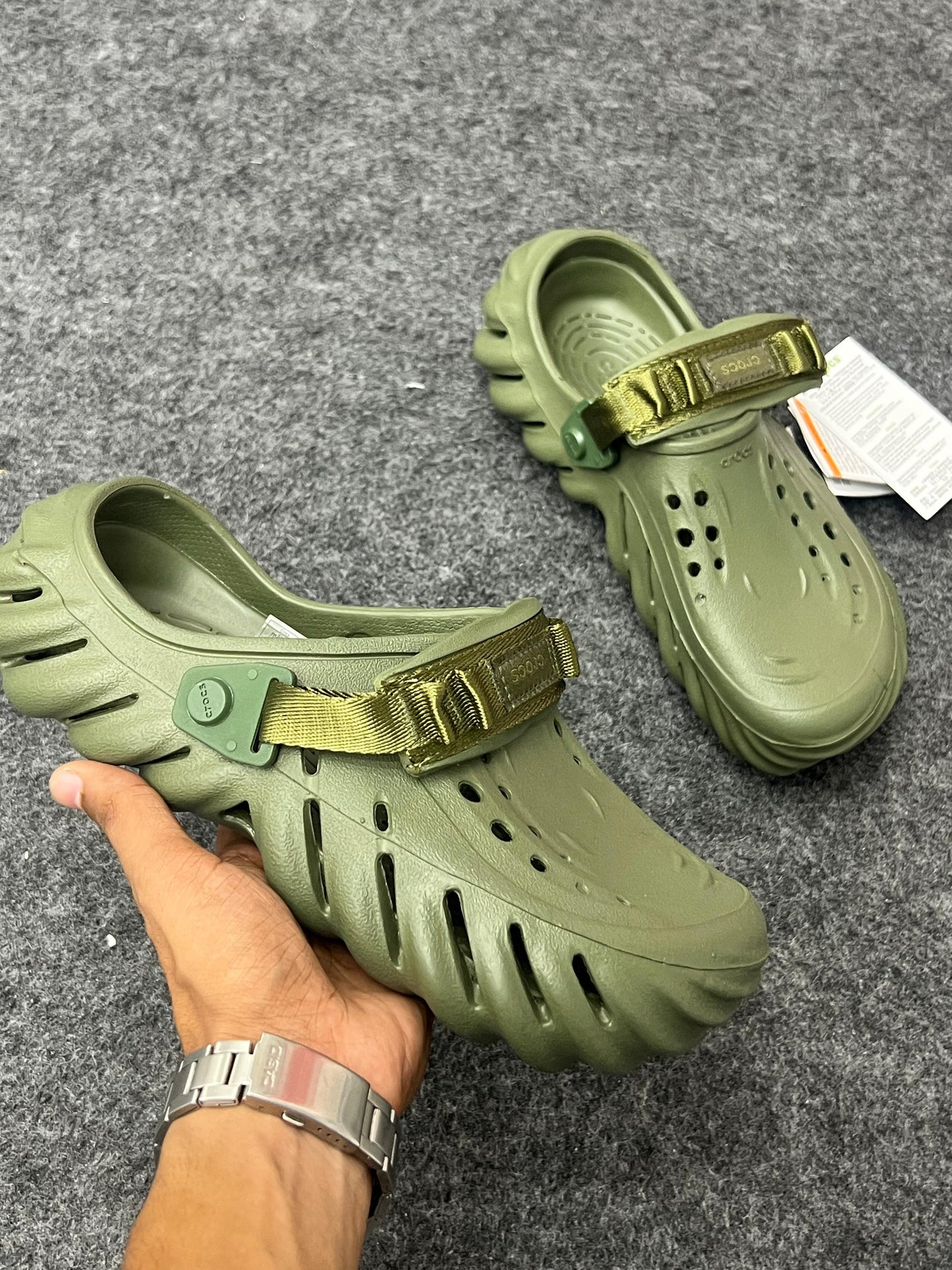ARMY GREEN CROCS POLLEX CLOG BY SALEHE BEMBURY