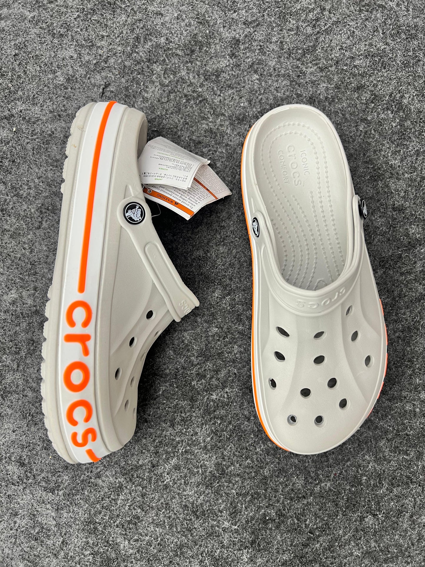CLASSIC GREY & ORANGE CROCS CLOGS