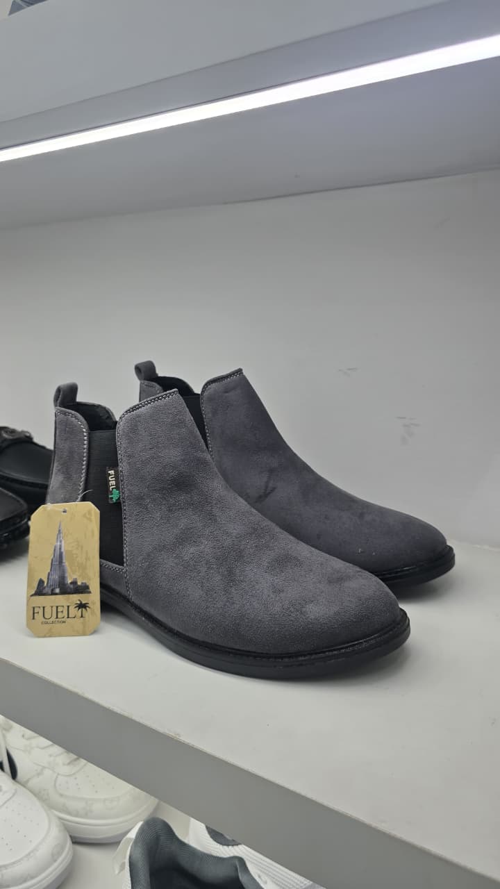 FUEL GREY SUEDE CHELSEA BOOTS