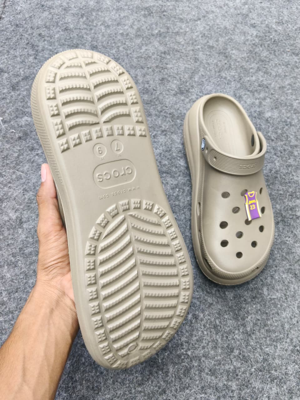 Beige Classic Crocs