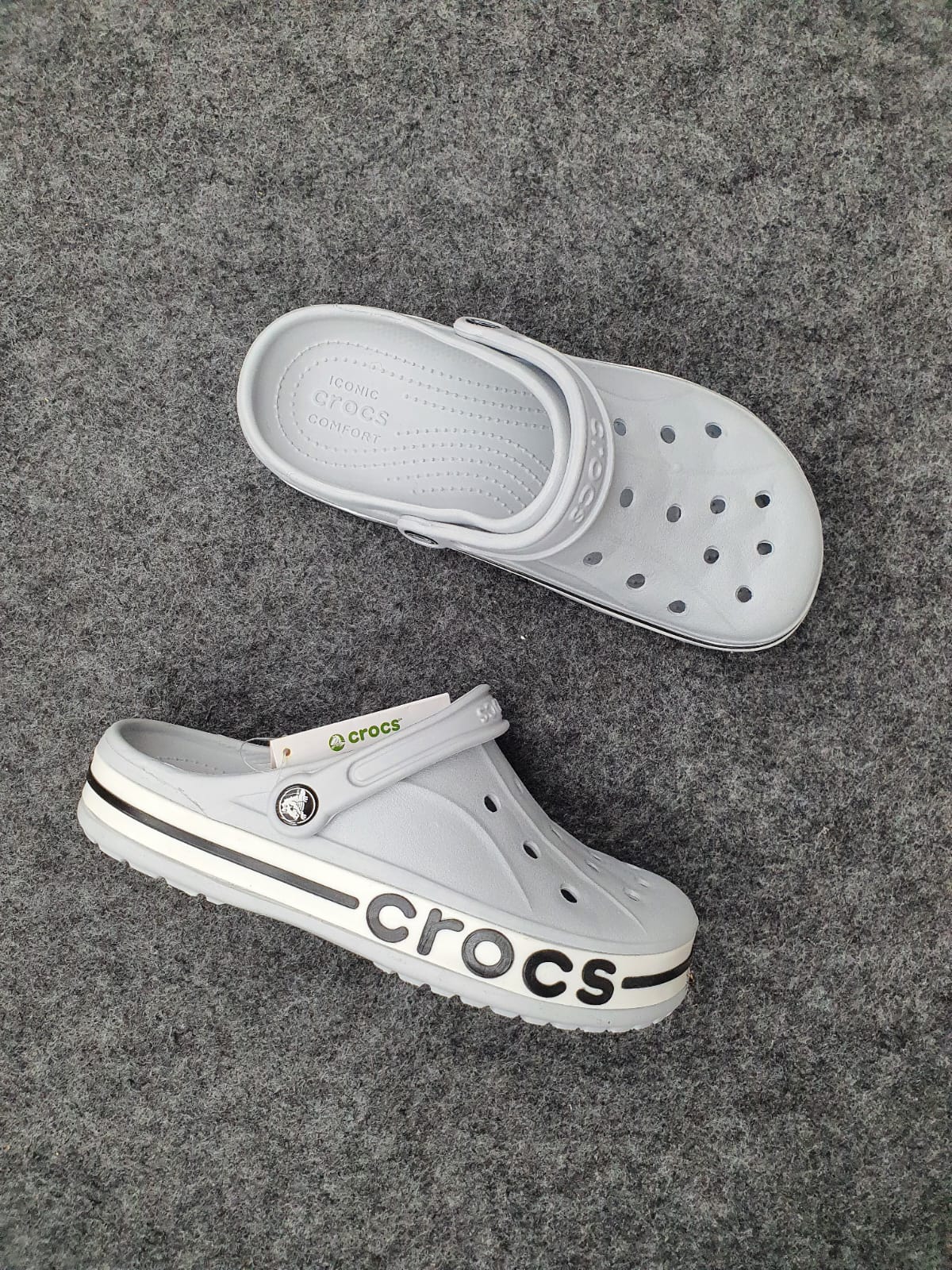 Grey | Black Bayband Clogs
