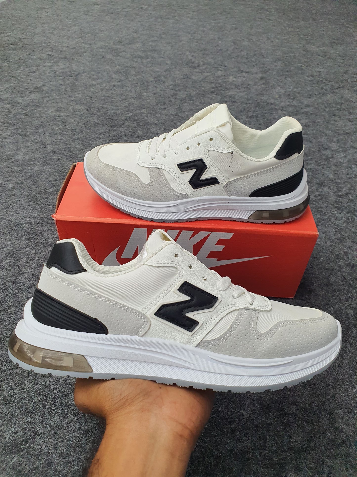 Cream & Black Sneakers