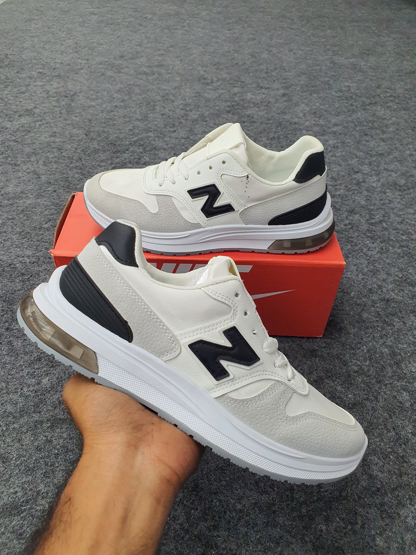 Cream & Black Sneakers