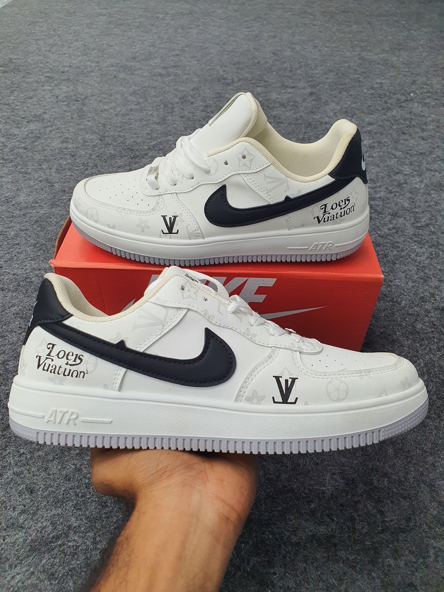 White & Black Luxe Air Sneakers