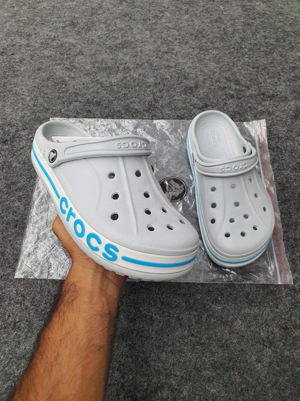 Grey | Blue Bayband Clogs