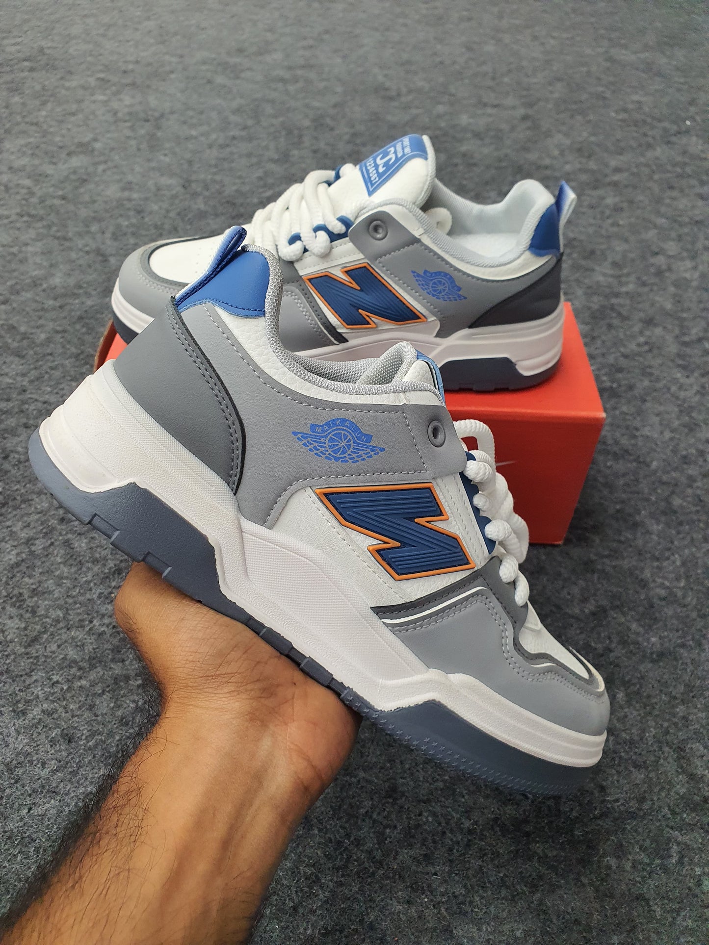 Grey | Blue-Orange Street Sneakers