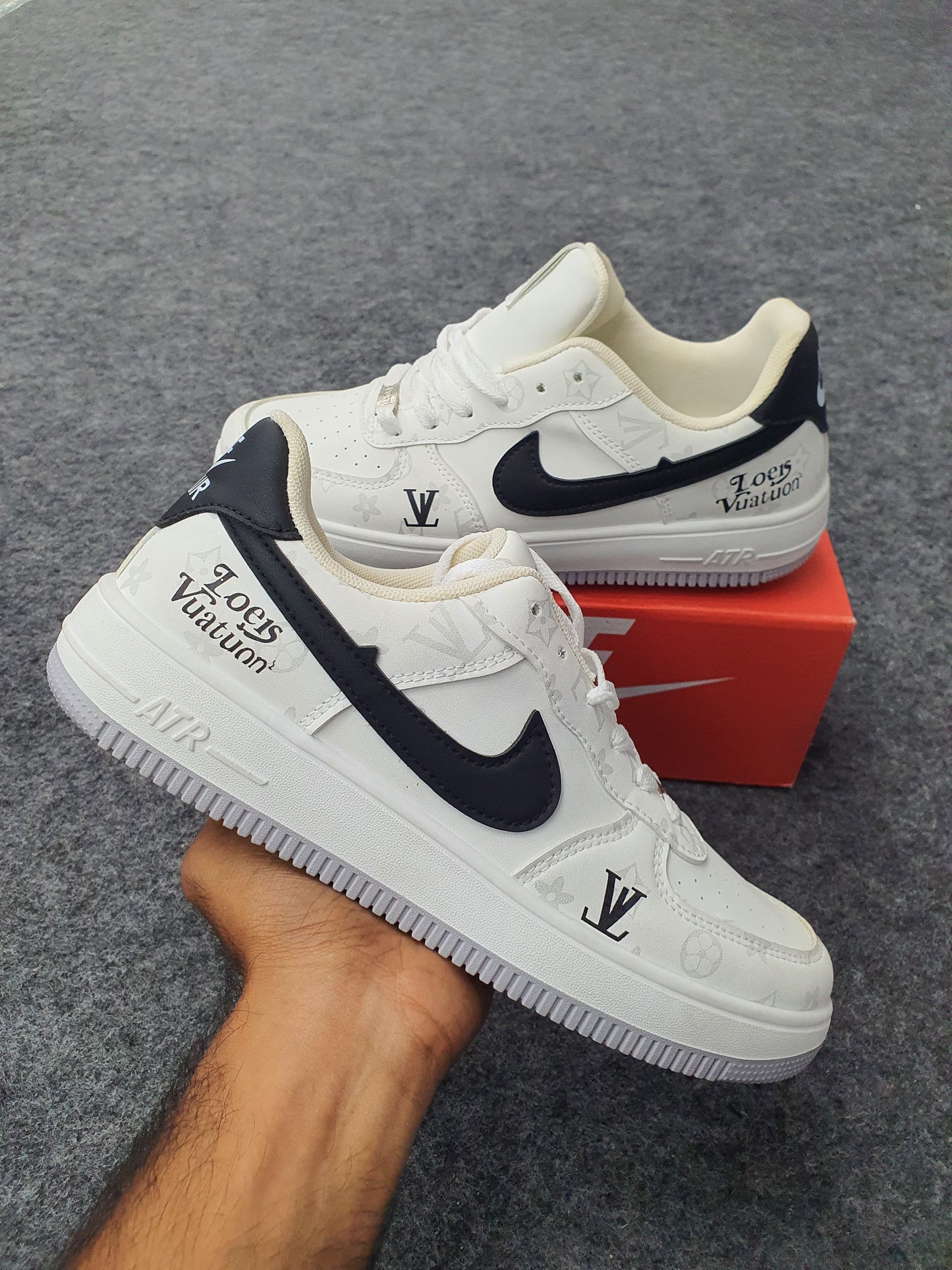 White & Black Luxe Air Sneakers