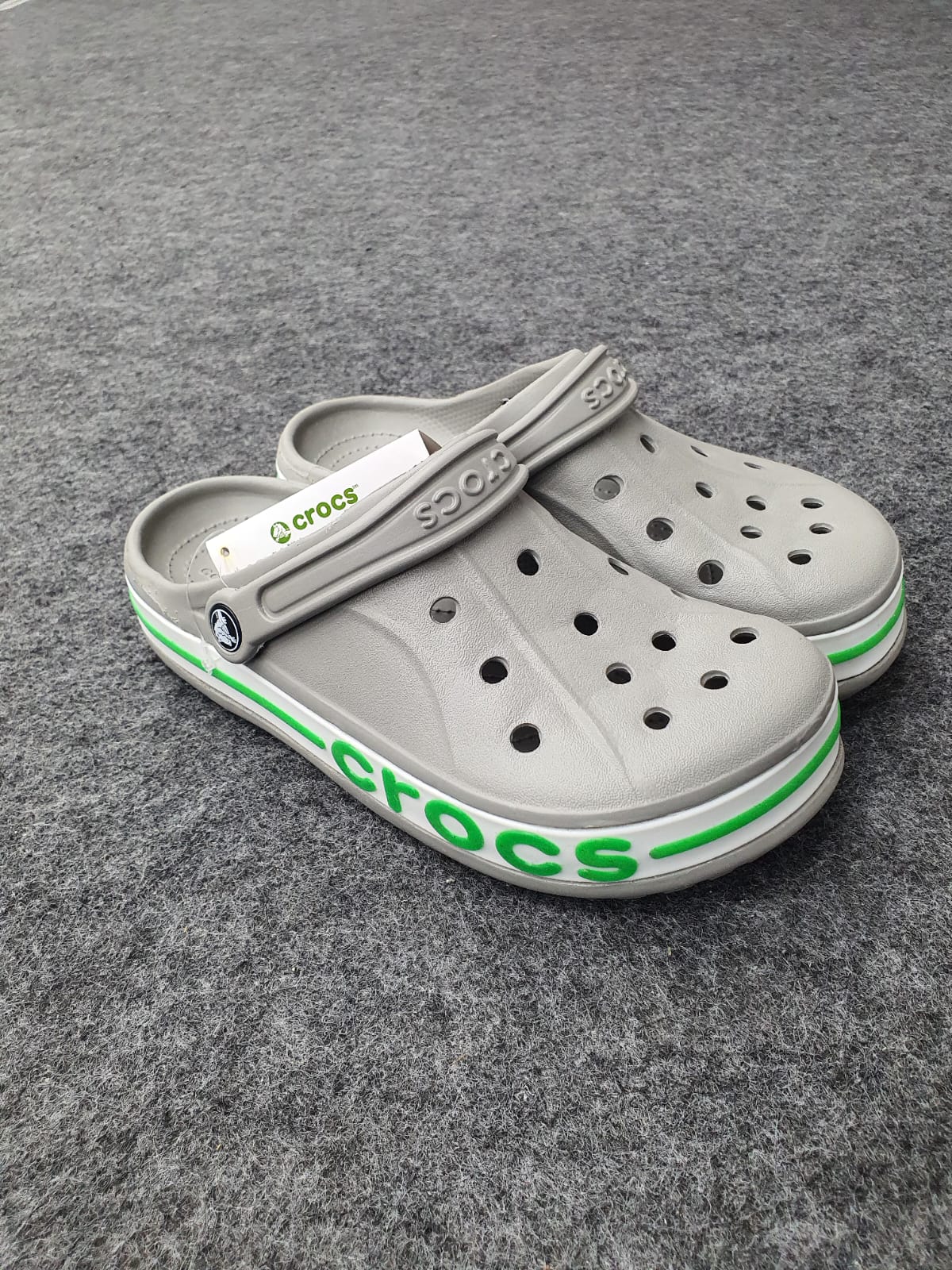Grey | Green Bayband Clogs