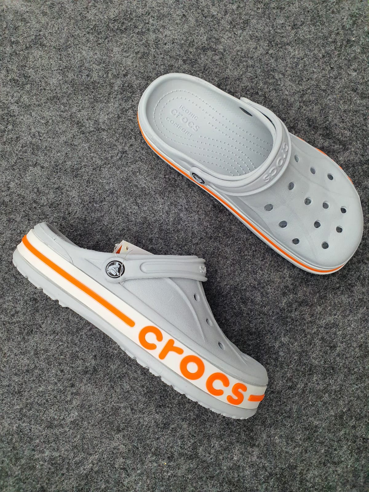 Grey | Orange Bayband Clogs