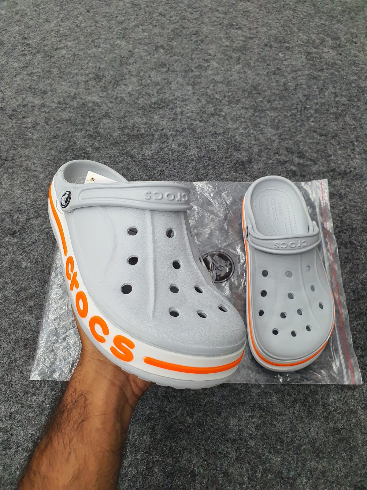 Grey | Orange Bayband Clogs