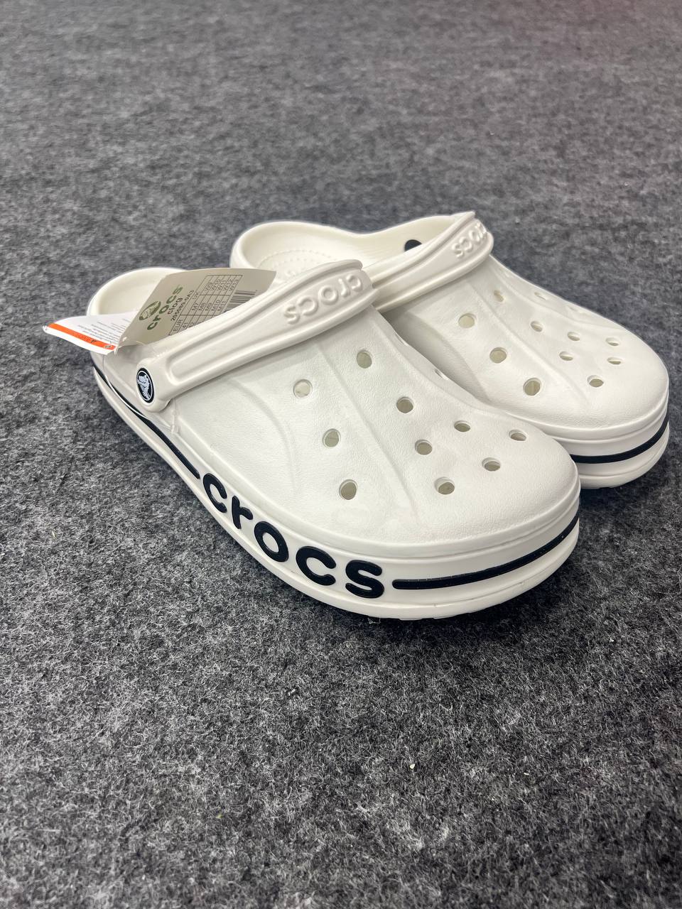 White | Black Bayband Clogs