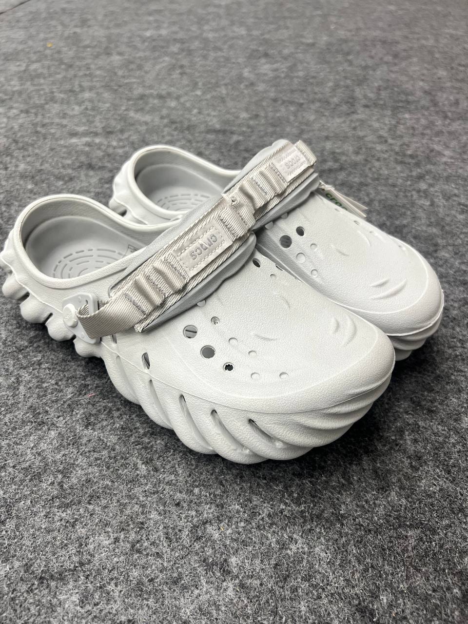 Light Gray Crocs Pollex Clogs