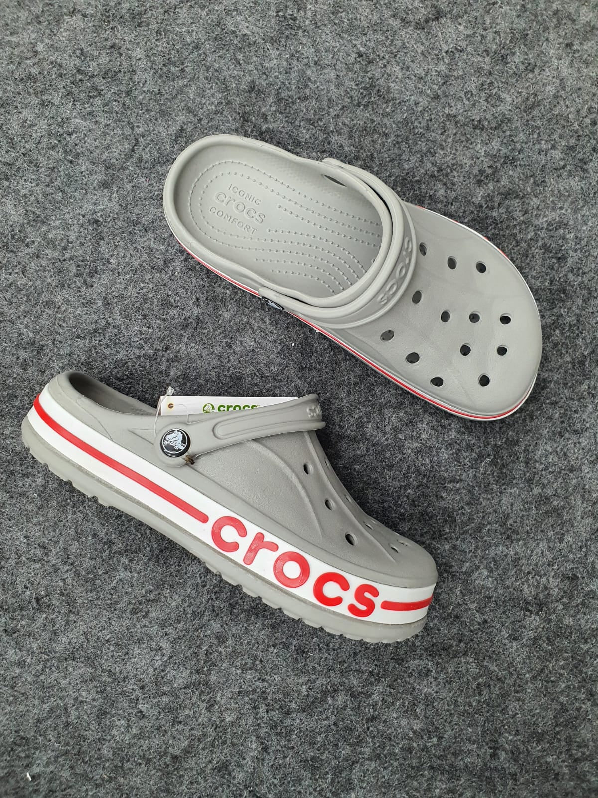 Grey | Red Bayband Clogs