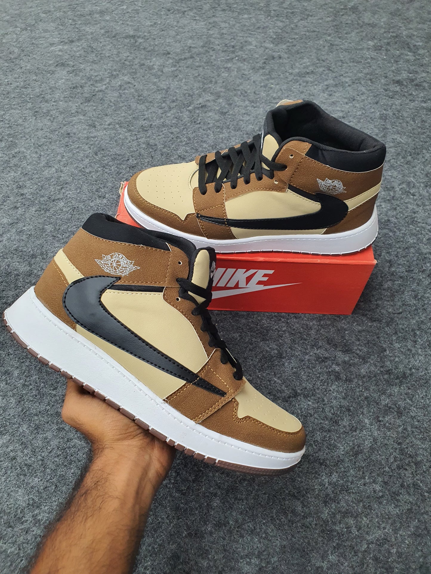 Brown Black White | Ankle Jordan shoe
